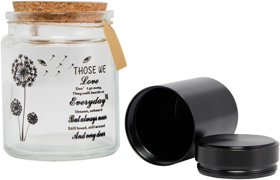 Small Urn Ashes Keepsake - Dandelion 3.5 inches glass Sharing Decorative Urn, Capacity 3 Cubic inches Funeral Memorial urn for Human, Pets - Qnty 1