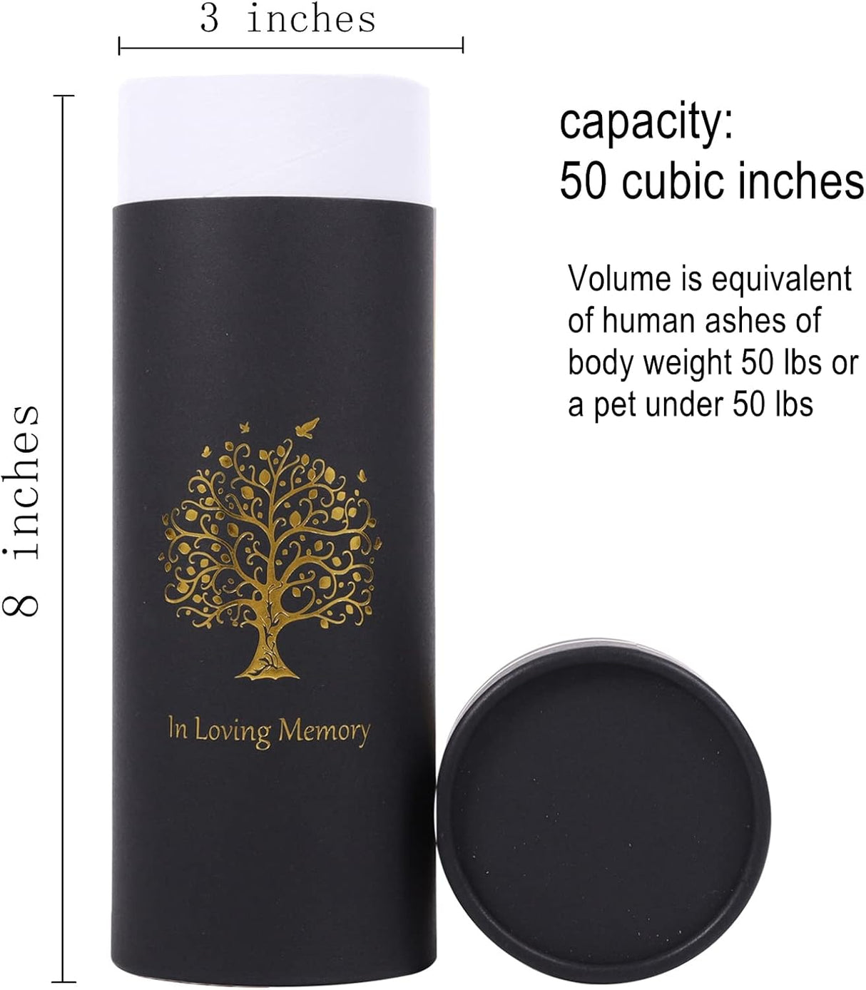 50 lbs Small Tree of Life Eco Scattering Urn – Biodegradable Scatter Tube for Ashes - Cremation Urn for Human Ashes - Urns for Ashes Male Female (Set of 1)