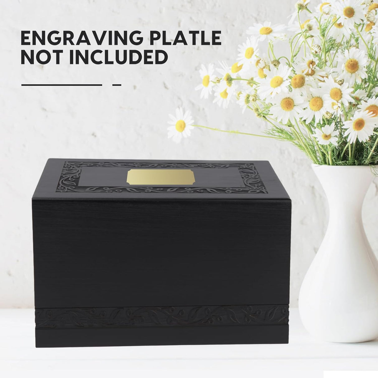 Wooden Urns for Human Ashes Adult Male Female, Up to 250 Cubic inches Tree of Life Wood Cremation Urns, Funeral Memorial Urns for Ashes Mom Dad (Black)