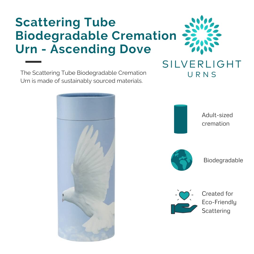 Ocean Sunset Scattering Tube, Biodegradable Cremation Urn for Ashes, Adult Sized Cremation Urn, 12.5 Inches High