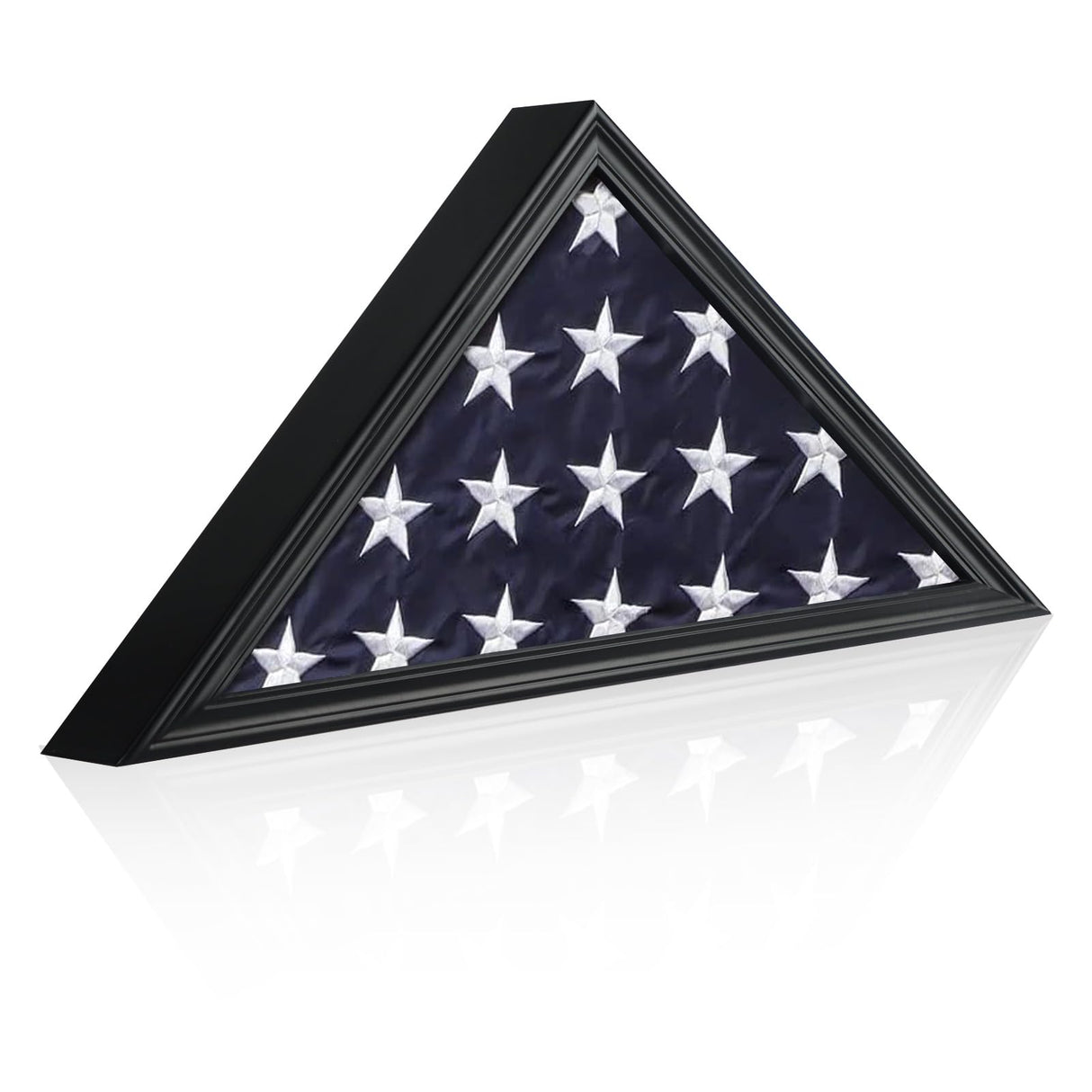 Large Military Shadow Box Solid Wood Burial Flag Display Case for American Veteran Flag Display Fit a Folded 5'x9.5' Flag Military Flag Display Case, Mahogany Finish