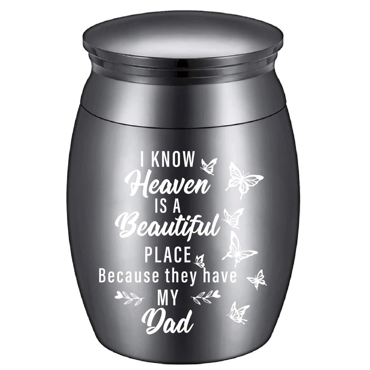 CREATCABIN Sunflower Ashes Urn Keepsake Butterflies Cremation Urn Mini Urns Stainless Steel Memorial Ashes Holder Container Jar for Human Ashes Dad Remains 1.18x1.57 Inch-Those We Love Don't Go Away