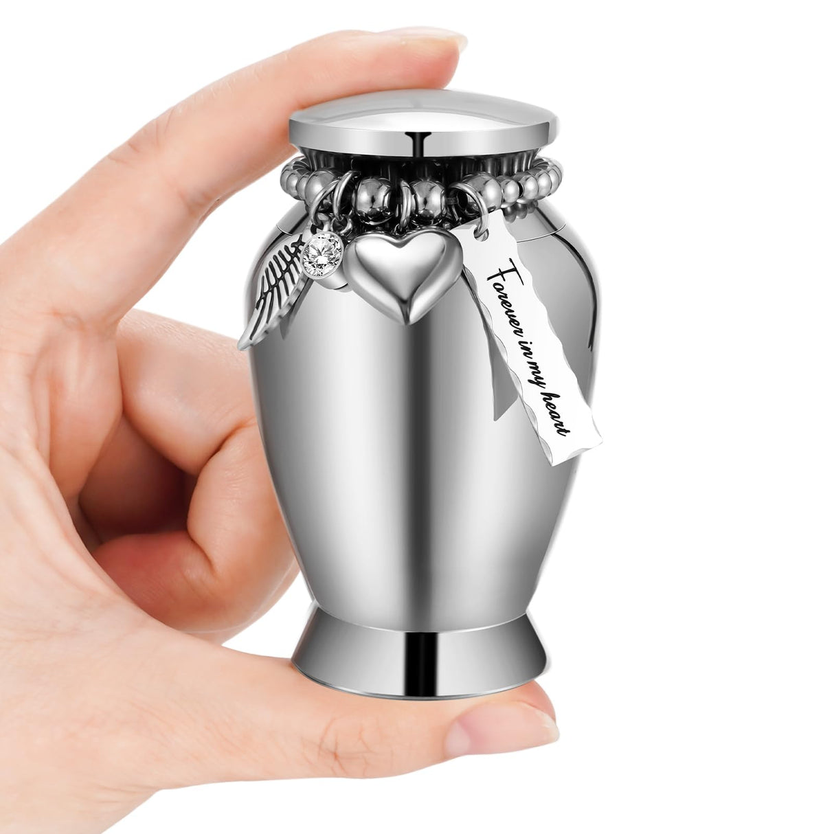 Small Urns for Human Ashes Keepsake Mini Cremation Urns for Loss of Loved One Stainless Steel Keepsake Urn for Ashes Compact Memorial Container