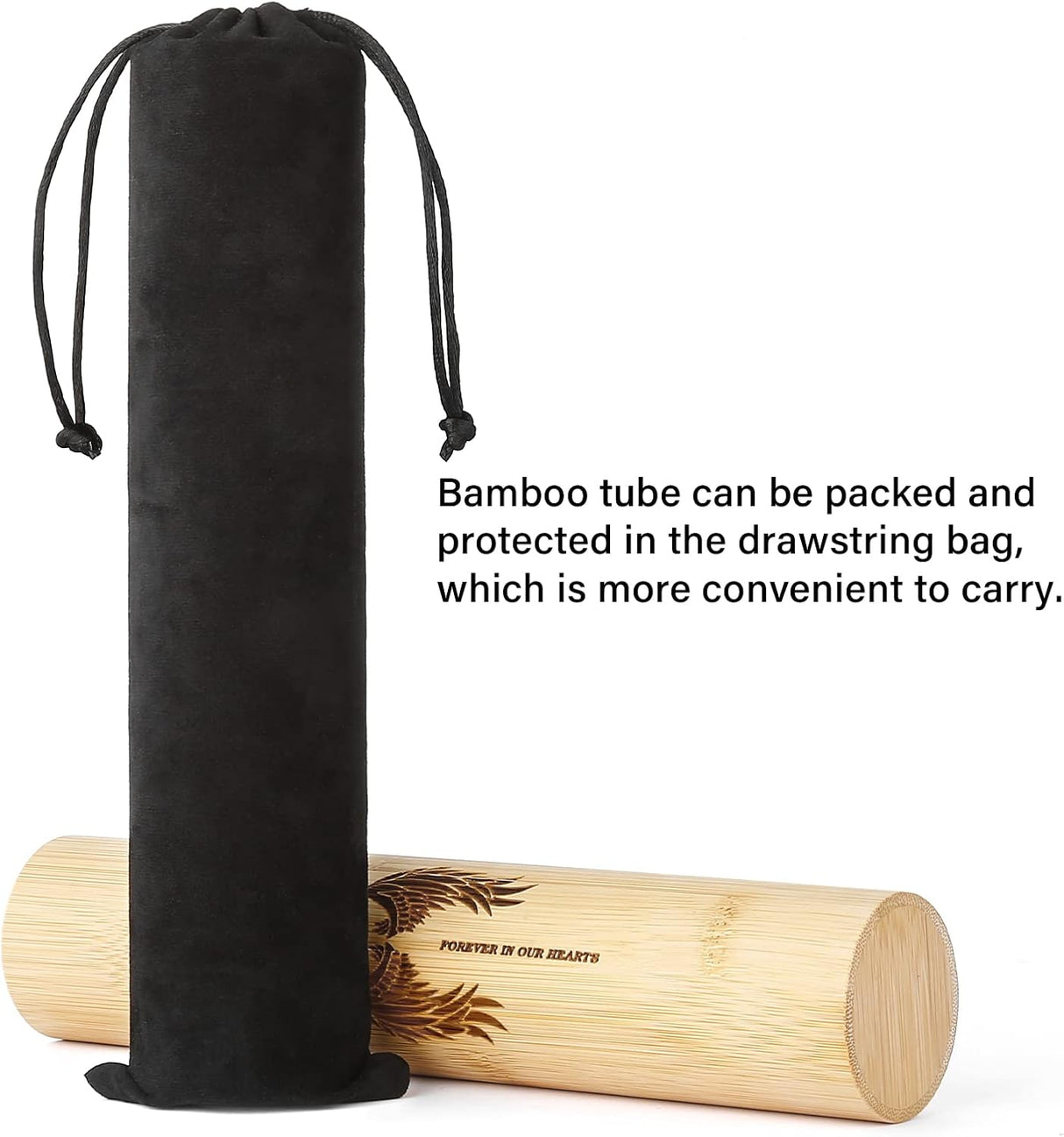 Bamboo Scattering Urns for Human Ashes,Eco Friendly Biodegradable Urn for Human Ashes,9''x2'' Small Scattering Tubes for Human Adult Ashes (Set of 4,Angel Wings Pattern)