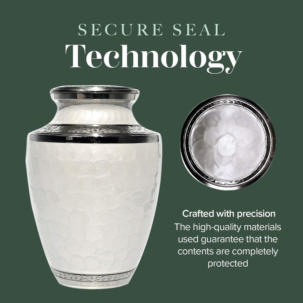 Eternal Harmony Large Urn for Ashes, Adult Male & Female Cremation Urn for Human Ashes with Elegant Finishes, Secure Seal & Velvet Bag, Funeral Vase for Men & Women Up to 200 lbs