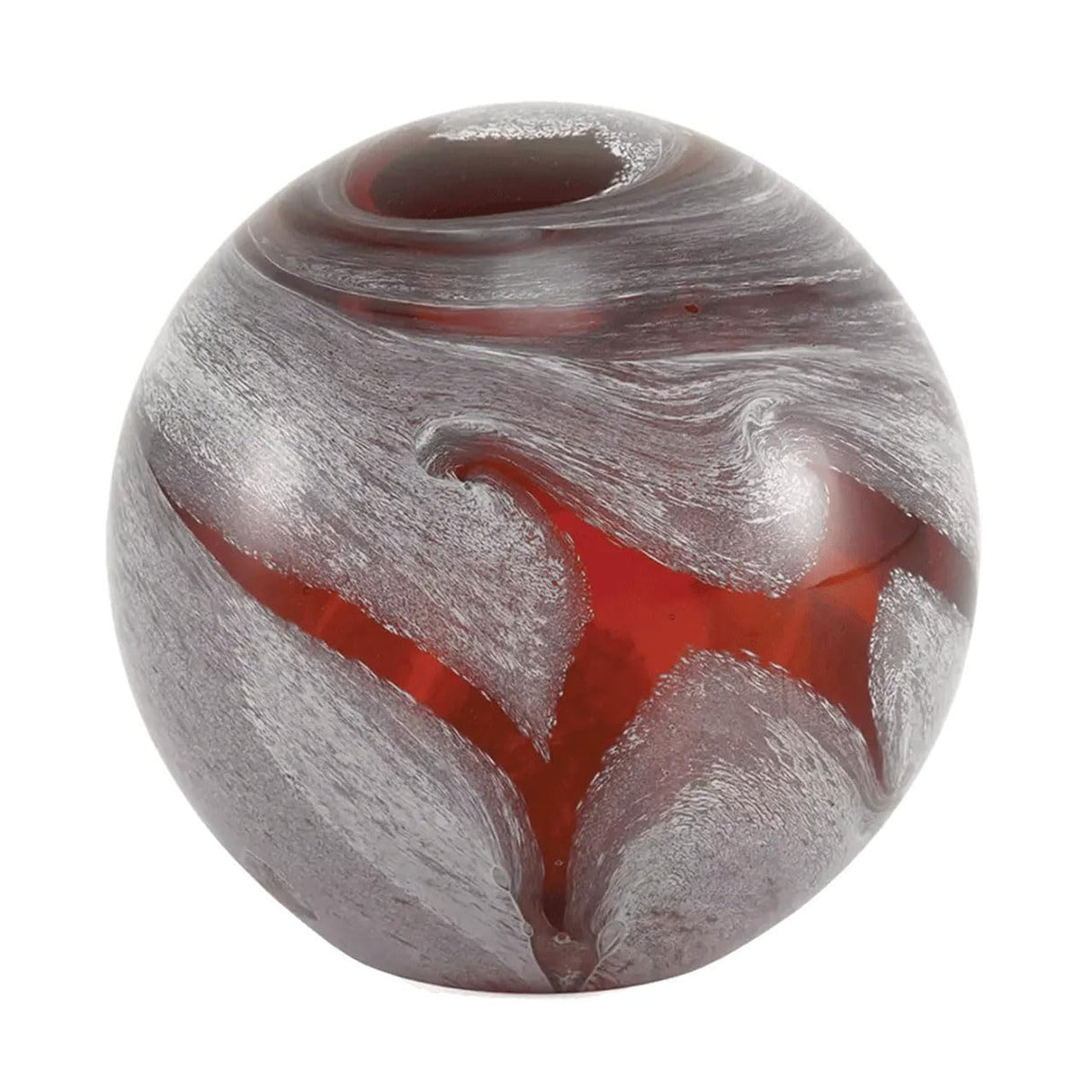 OneWorld Memorials Blue Glass Marble Swirl Ashes Keepsake Urn - Unique and Artistic Small Urn