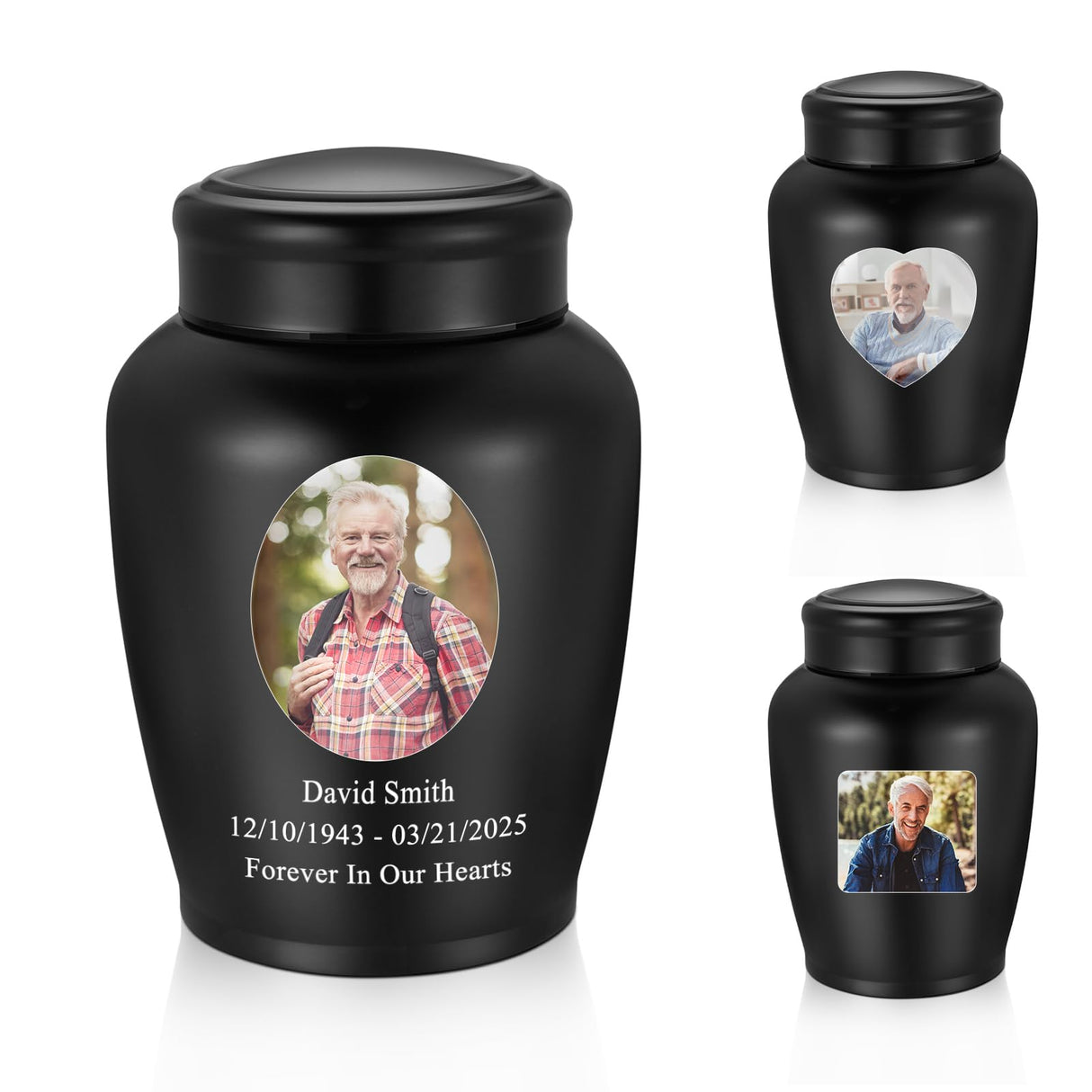 SOITIS Large Urns for Adult Male Female-Decorative Urns, Stainless Steel Funeral Keepsake for Ashes Remains Cremation Urn for Human Ashes for Women Man