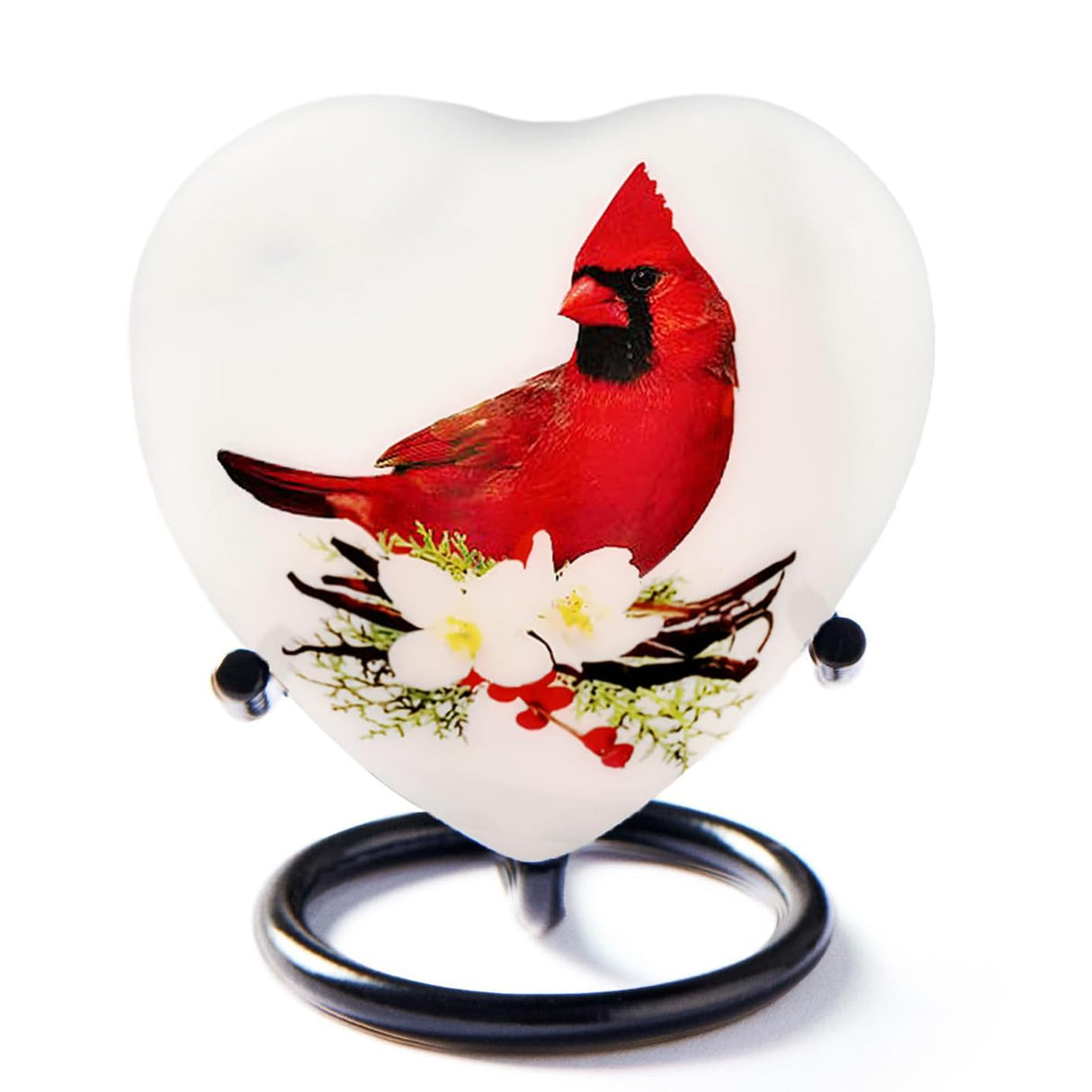Trupoint Memorials Small Urns for Human Ashes Keepsake, Mini Heart Urn with Stand, Decorative Cremation Urns for Adult Men & Women – Medium Hummingbird Heart Stand