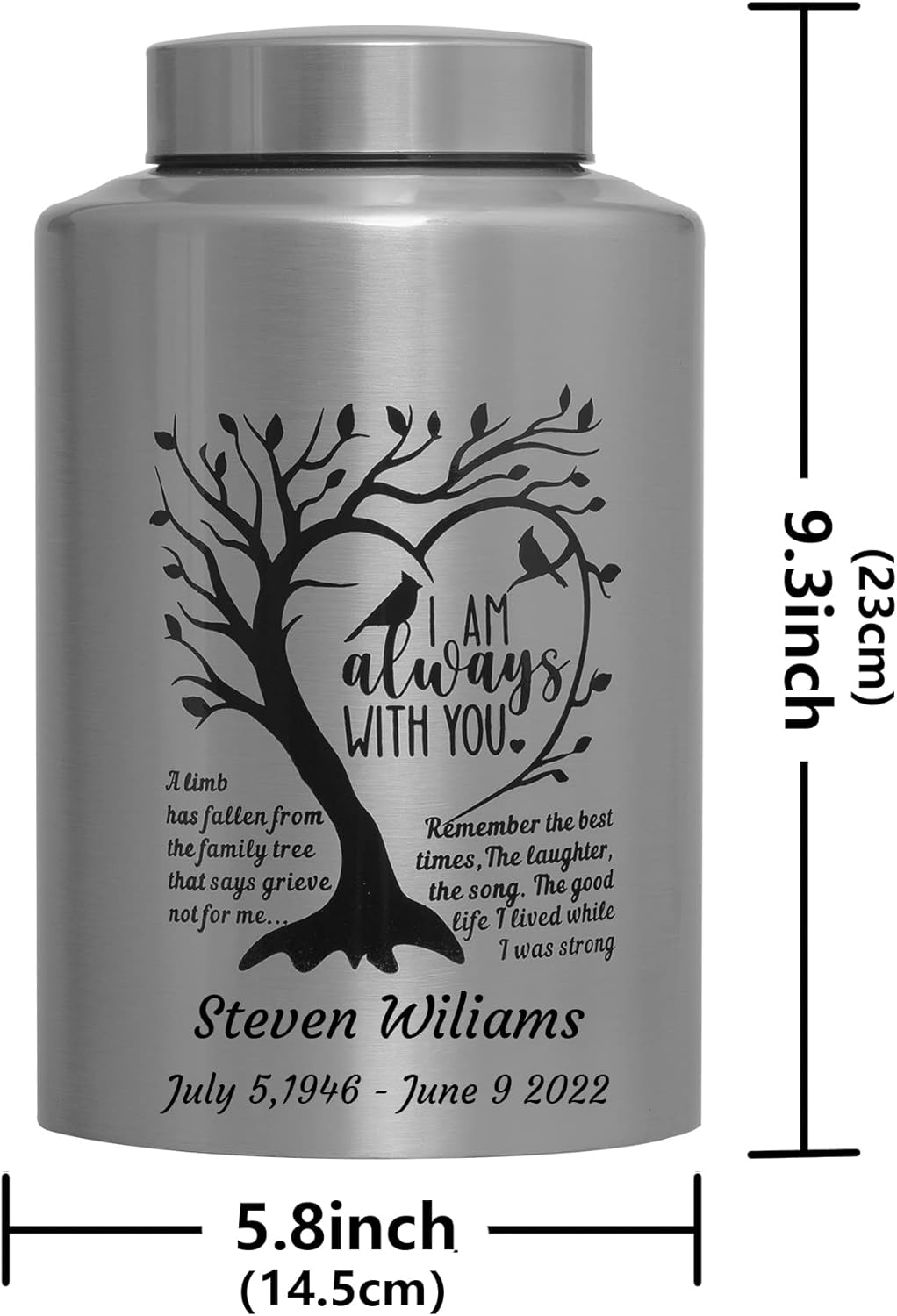Custom Decorative Urn Personalized Decorative Urn Cremation Urn for Human Ashes Large up to 220lbs Large Memory Decorative Funeral Burial Urn for Male Female Ashes (Custom Urn)