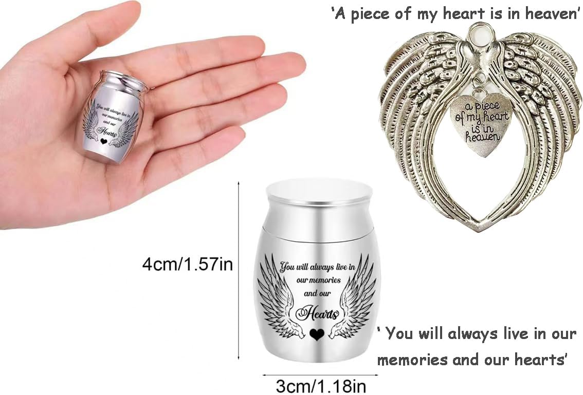 Double Urns for Ashes with Rotating Photo Frame - Companion Memorial Dual Mini Urn Set for Two Adults - Holds Two 6" Photos - Small Keepsake Urns for Mom & Dad