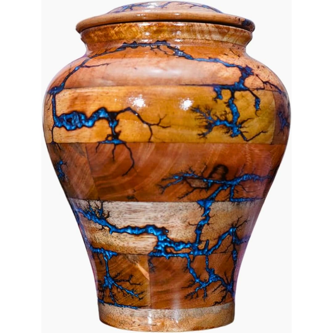 Urn for Human Ashes Large Wooden urn for Cremation Adult urn Box for Ashes Personalized Wooden urn Burial urn for Funeral Wood Box (No Personalised, Medium 120 LBS)