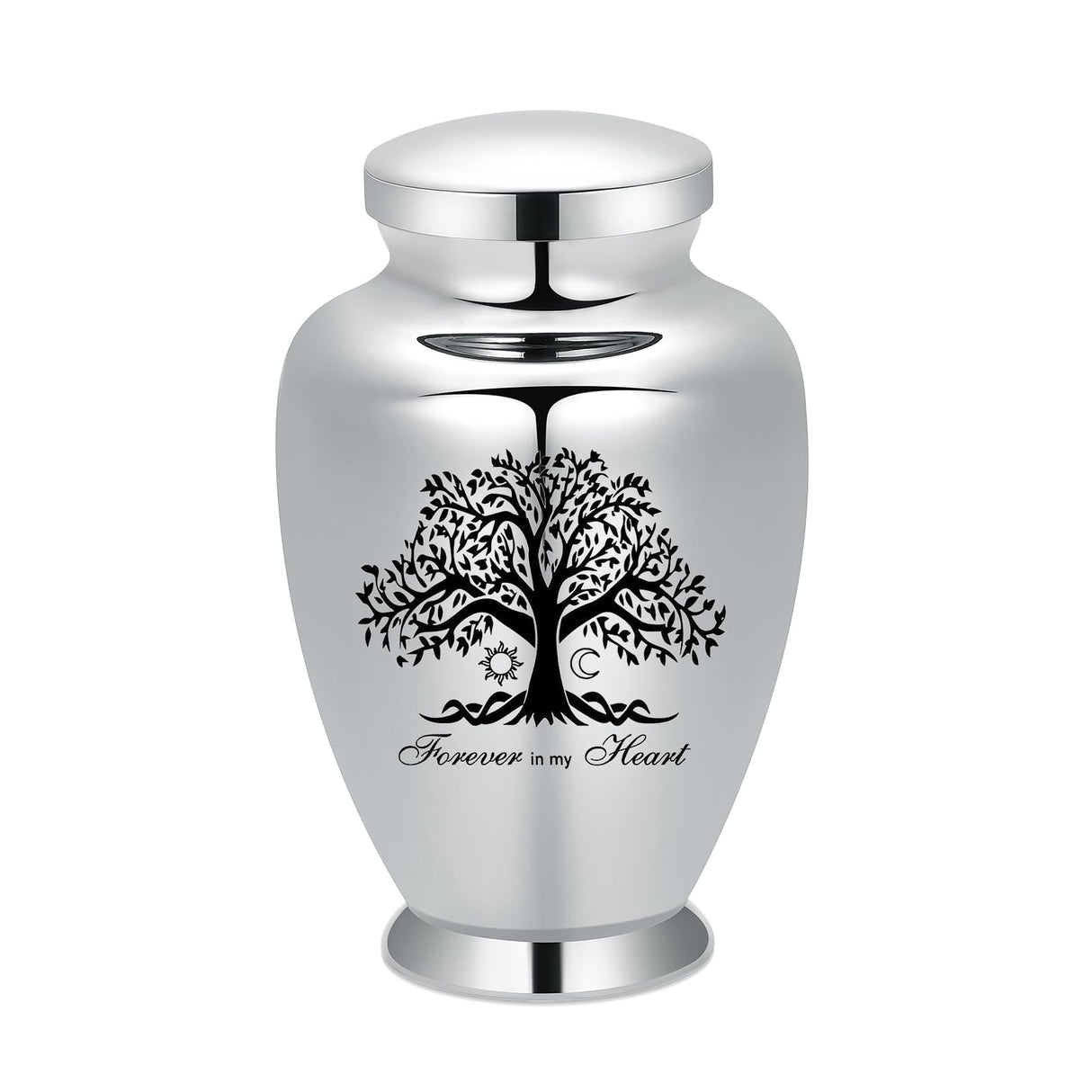 shajwo Large Cremation Urn for Ashes Human Adult Female Male Angel Wings Stainless Steel Urn for Human Ashes for Women Men Memorial Burial Funeral Decorative Urns for Ashes Keepsake Up to 220 IBS