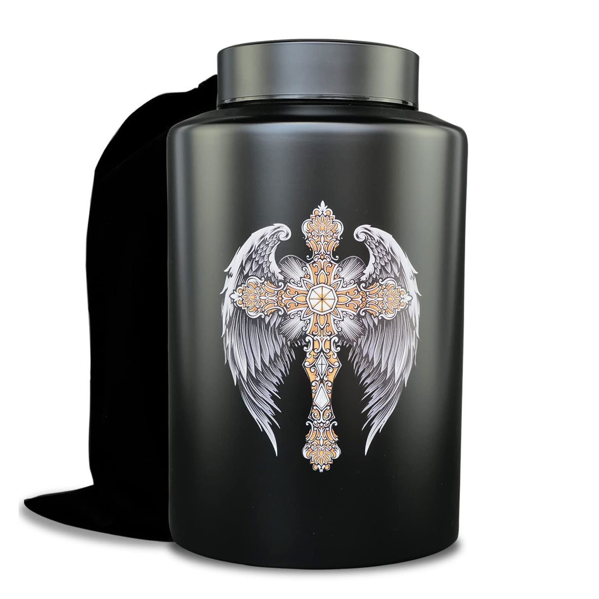 Up to 220 lbs Large Cremation Urns for Adult Male Female Ashes, Decorative Urn for Human Veteran Men Marine Patriot Ashes with Velvet Bag(Hero)