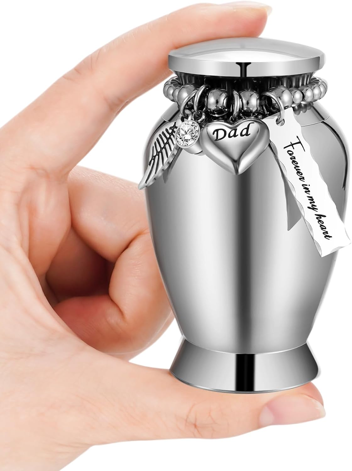 Small Urns for Human Ashes Keepsake Mini Cremation Urns for Loss of Loved One Stainless Steel Keepsake Urn for Ashes Compact Memorial Container