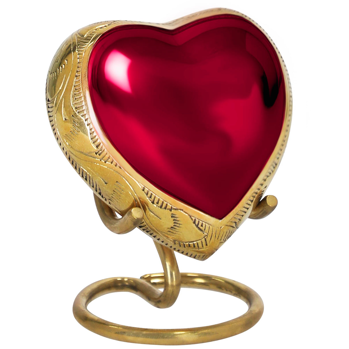 Trupoint Memorials Small Urns for Human Ashes Keepsake, Mini Heart Urn with Stand, Decorative Cremation Urns for Adult Men & Women – Medium Hummingbird Heart Stand