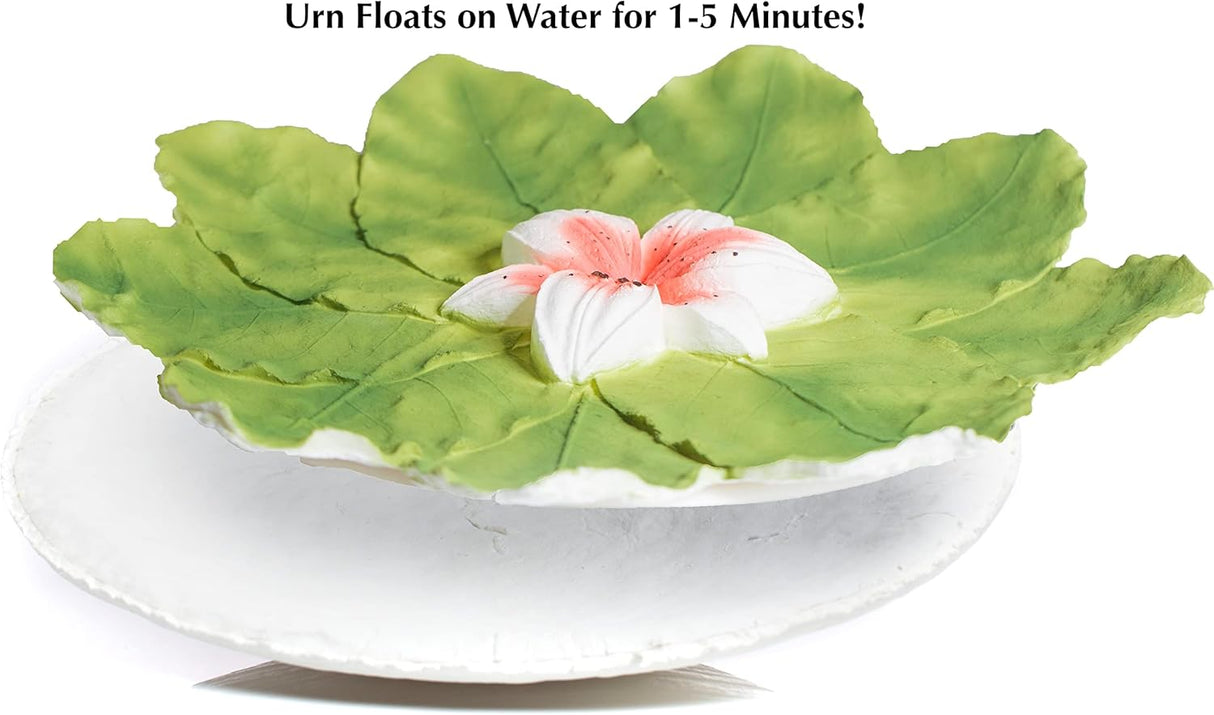Biodegradable Urn for Human Ashes (The Lily) Water Burial, Floats in Water for Cremation, Ocean Scattering for Ashes, Adult Size W-301