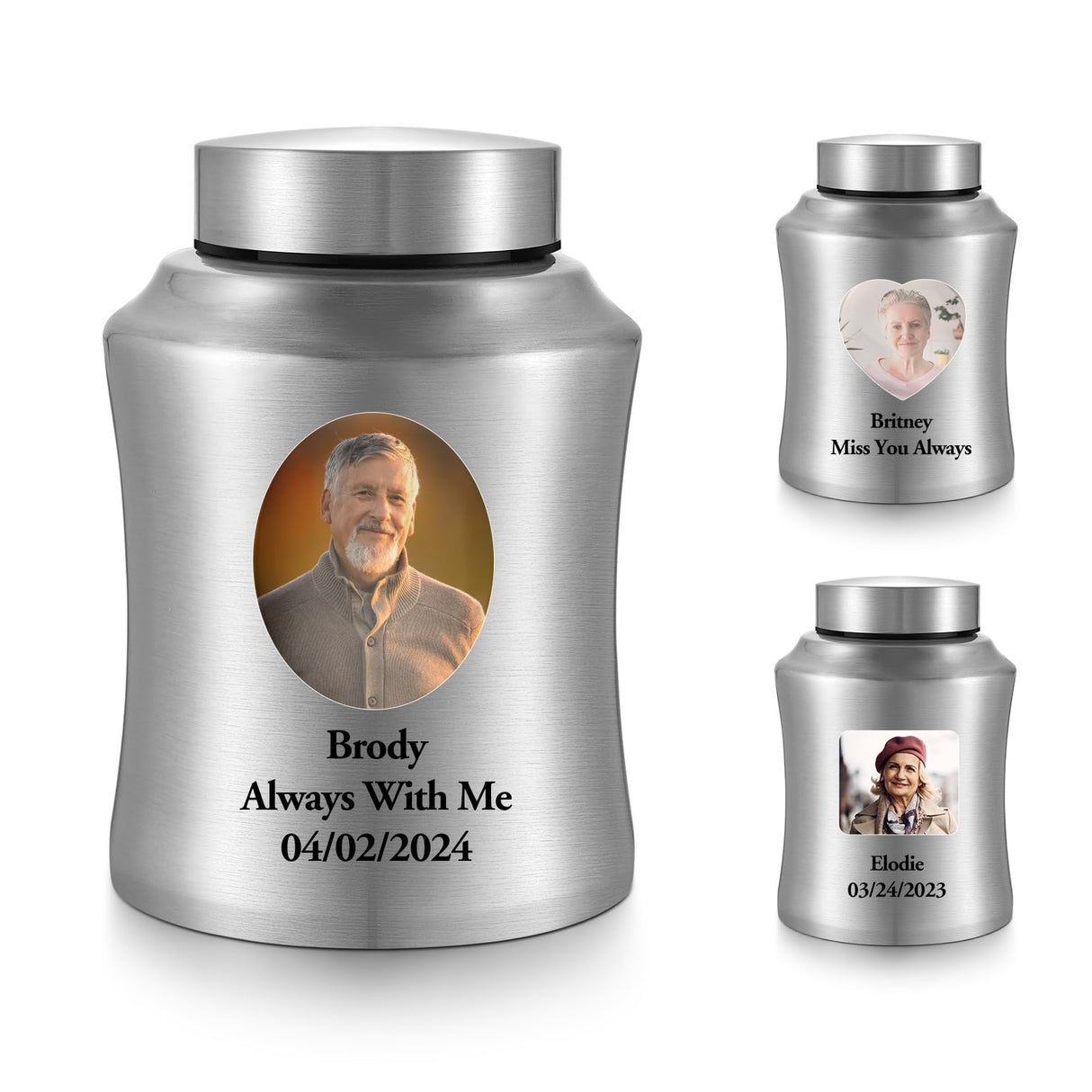 XIUDA Cremation Urns for Human Ashes Adult Male and Female, Memorial Decorative Burial Urn, Stainless Steel Angel Wings Keepsake Urn Human Ashes Up to 220 lbs