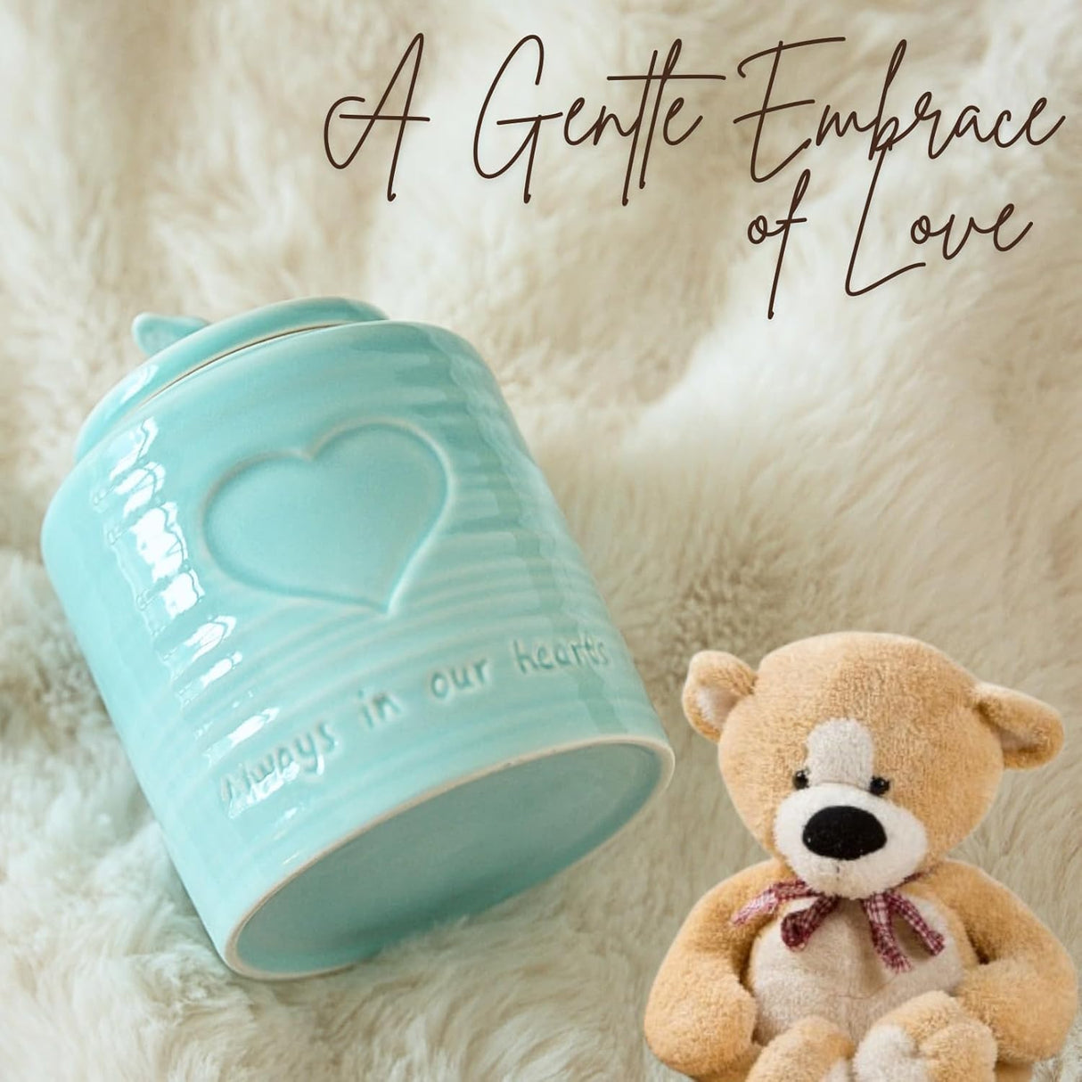 LASTINGTAILS Baby urn Blue Butterfly&Heart Urn for Baby Boy Ashes small urn for human ahses
