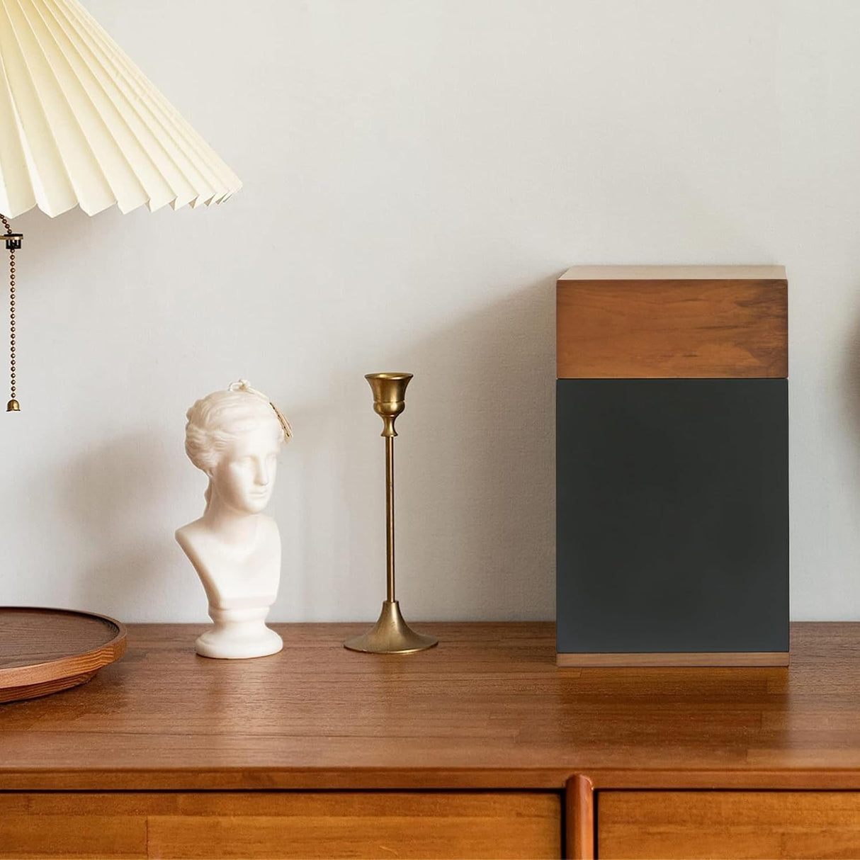 AspenStudio Black Walnut Wooden Cremation Urn for Human Ashes Handcrafted TSA Approved Urn by Aspen Studio