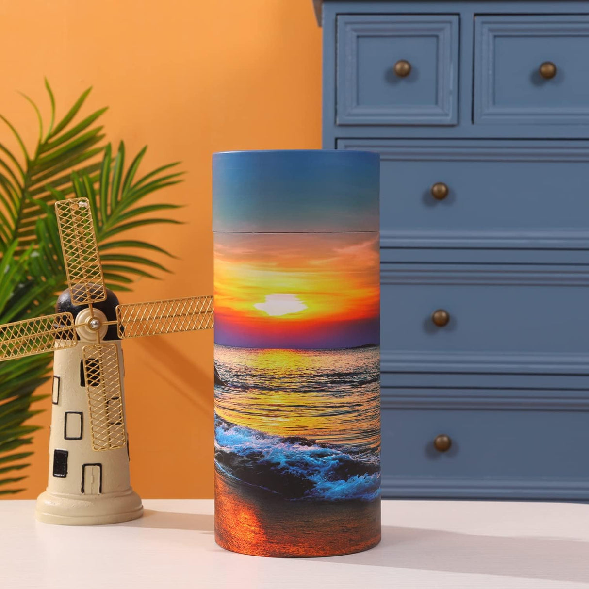 Ocean Sunset Scattering Urn – Biodegradable Scatter Tube for Ashes - Cremation Urn for Adult Ashes (Large)