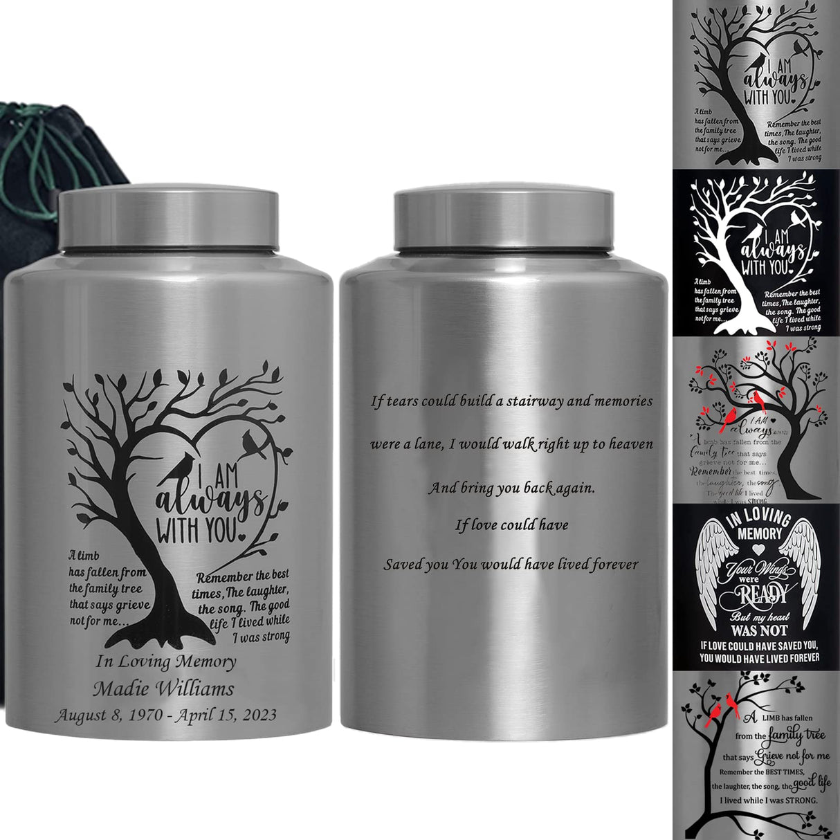 Custom Decorative Urn Personalized Decorative Urn Cremation Urn for Human Ashes Large up to 220lbs Large Memory Decorative Funeral Burial Urn for Male Female Ashes (Custom Urn)