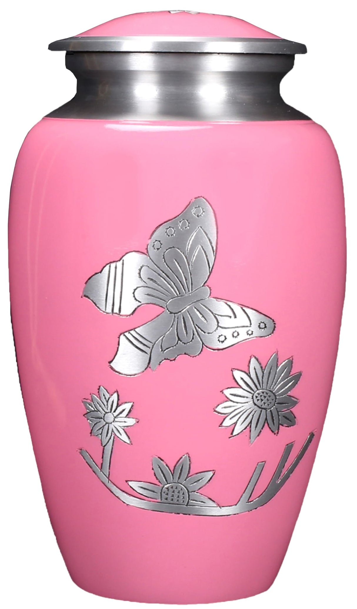 Decorative Burial Urn for Human Ashes Adult Female and Male 200+ Cubic Inches, Handcrafted Funeral Memorial Cremation Urn Affordable Urn for Human Ashes (Silver Black) ALPHA Living HOME