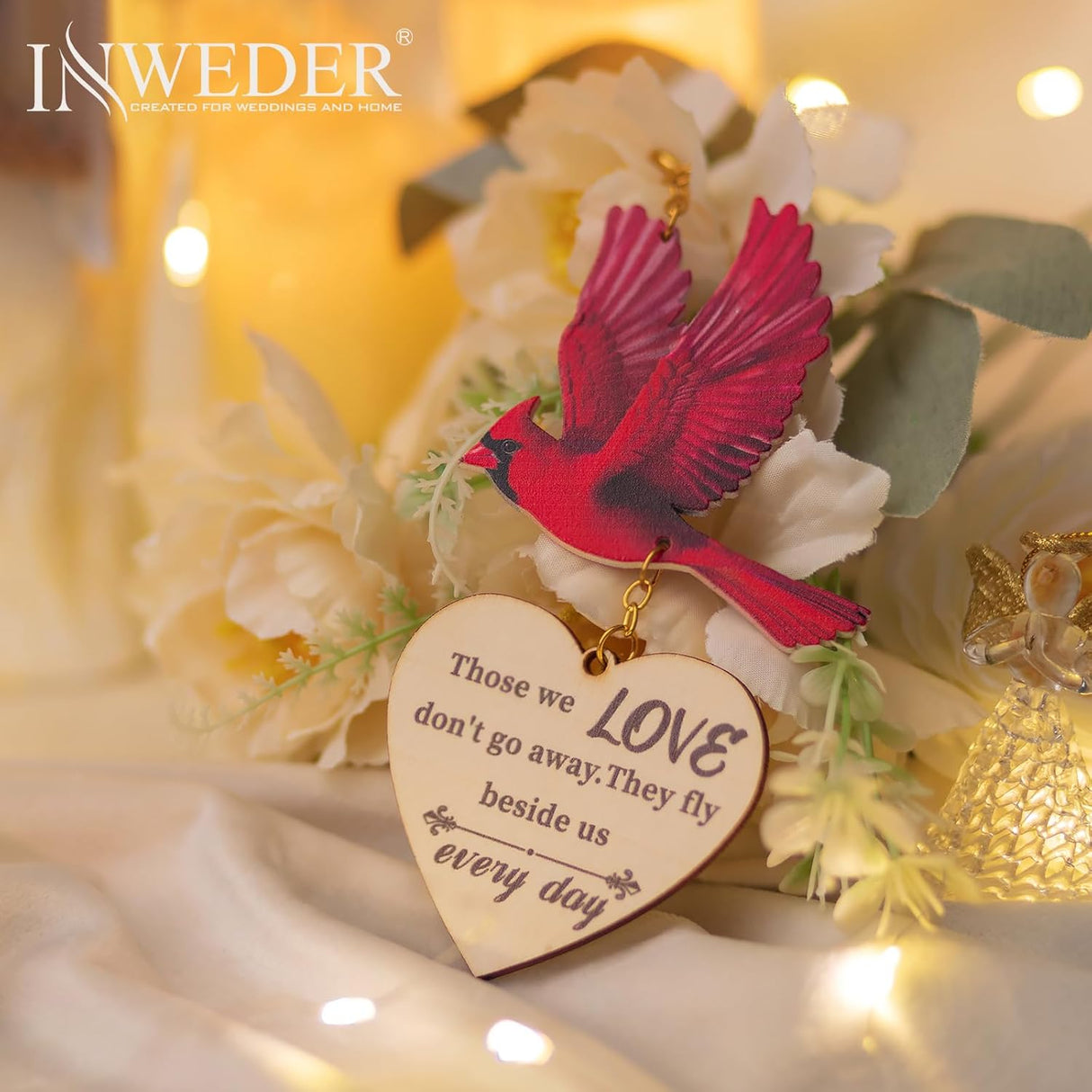 Sympathy Gifts for Loss of Loved One: Double 4x6 Photos, Cardinal Memorial Picture Frame for Mother, Remembrance Gift in Loving Memory with Touching Text