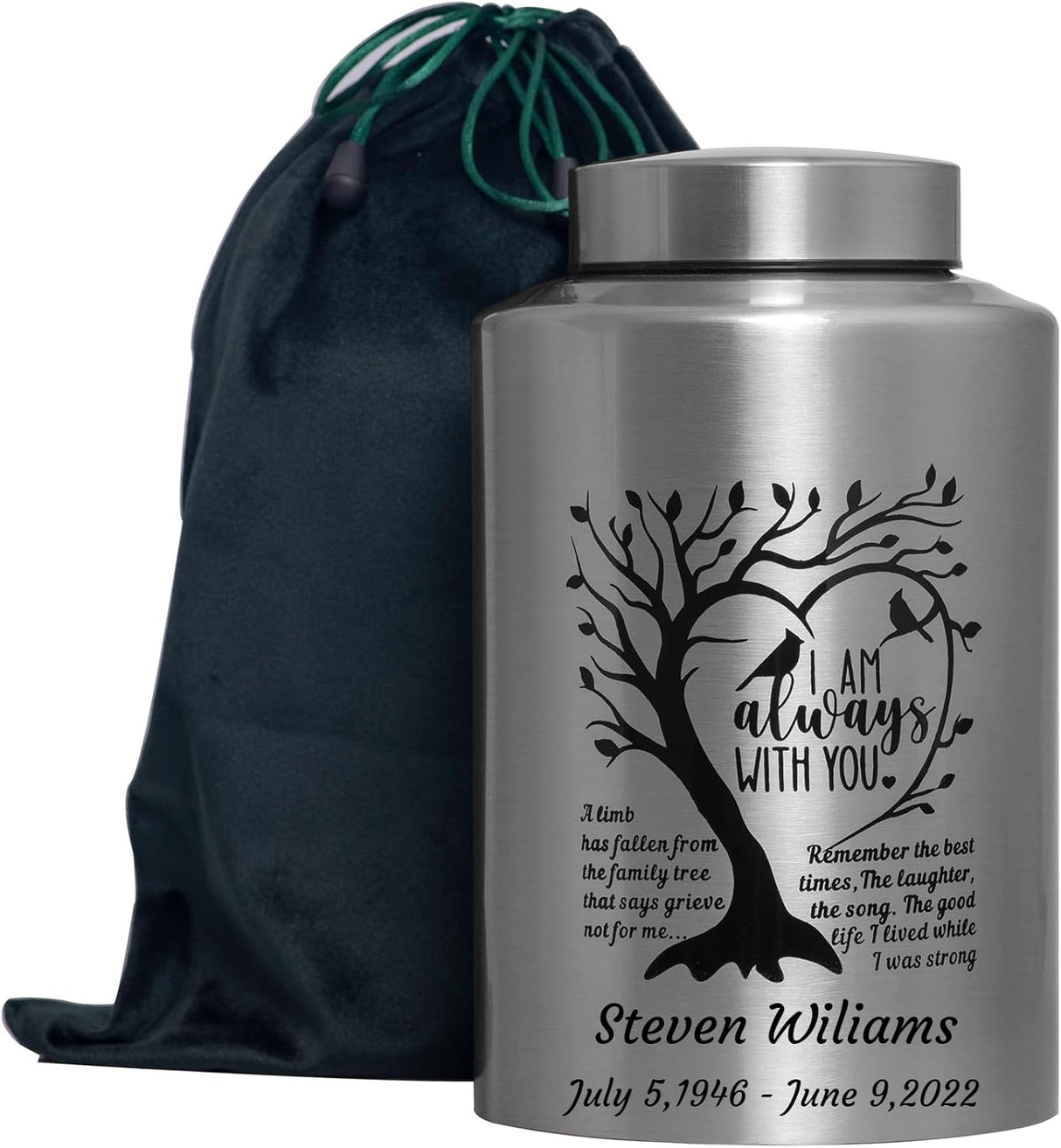 Custom Decorative Urn Personalized Decorative Urn Cremation Urn for Human Ashes Large up to 220lbs Large Memory Decorative Funeral Burial Urn for Male Female Ashes (Custom Urn)