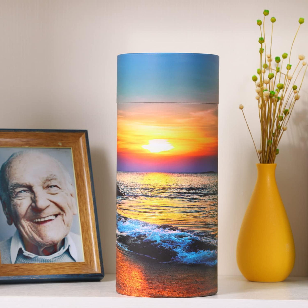 Ocean Sunset Scattering Urn – Biodegradable Scatter Tube for Ashes - Cremation Urn for Adult Ashes (Large)