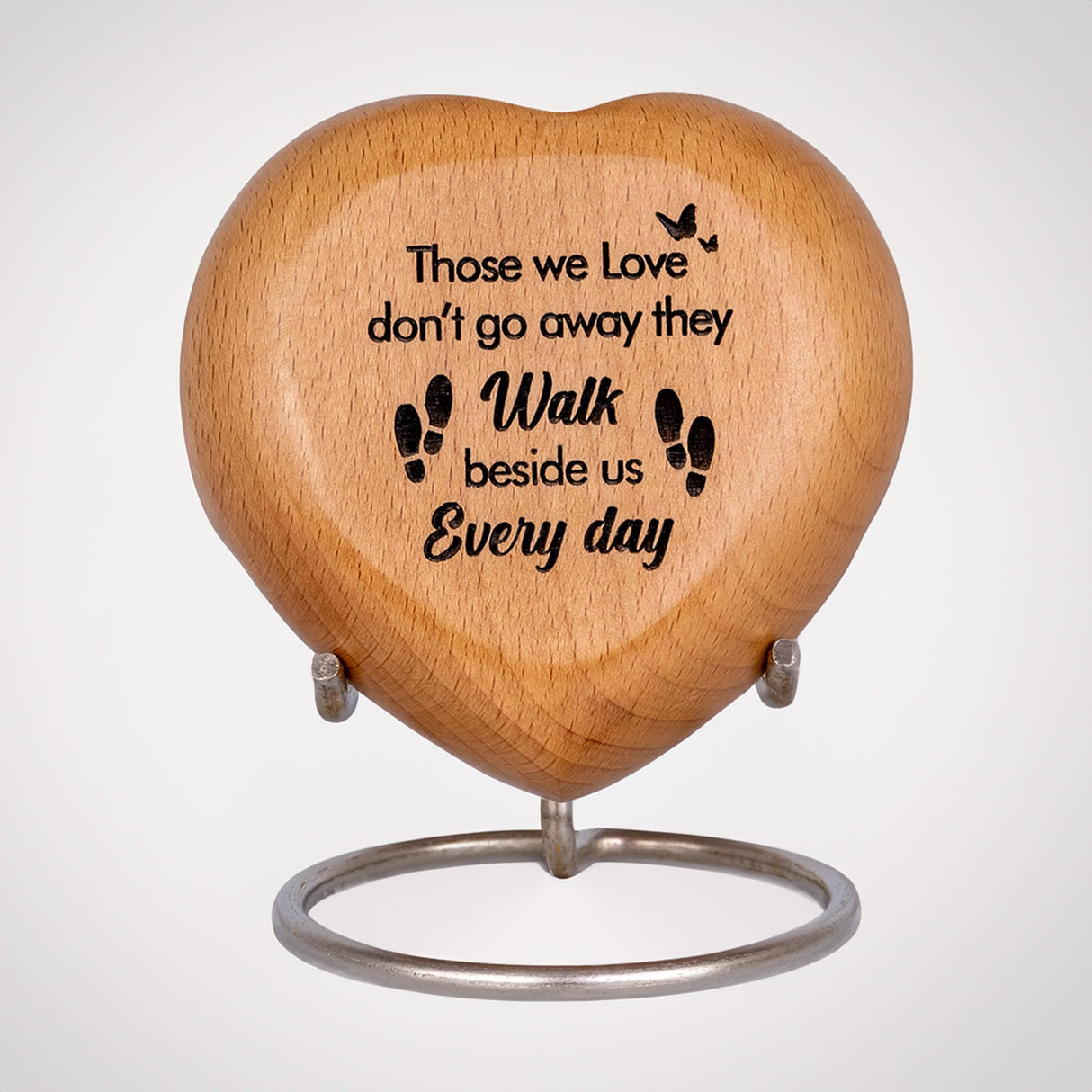 Wooden Heart Keepsake Urns For Human Ashes Adult Male, Female - Cremation Urn Small Mini Decorative Funeral, Urns for Mom, Dad, Men, Infant, Child - Because Someone We Love is in Heaven