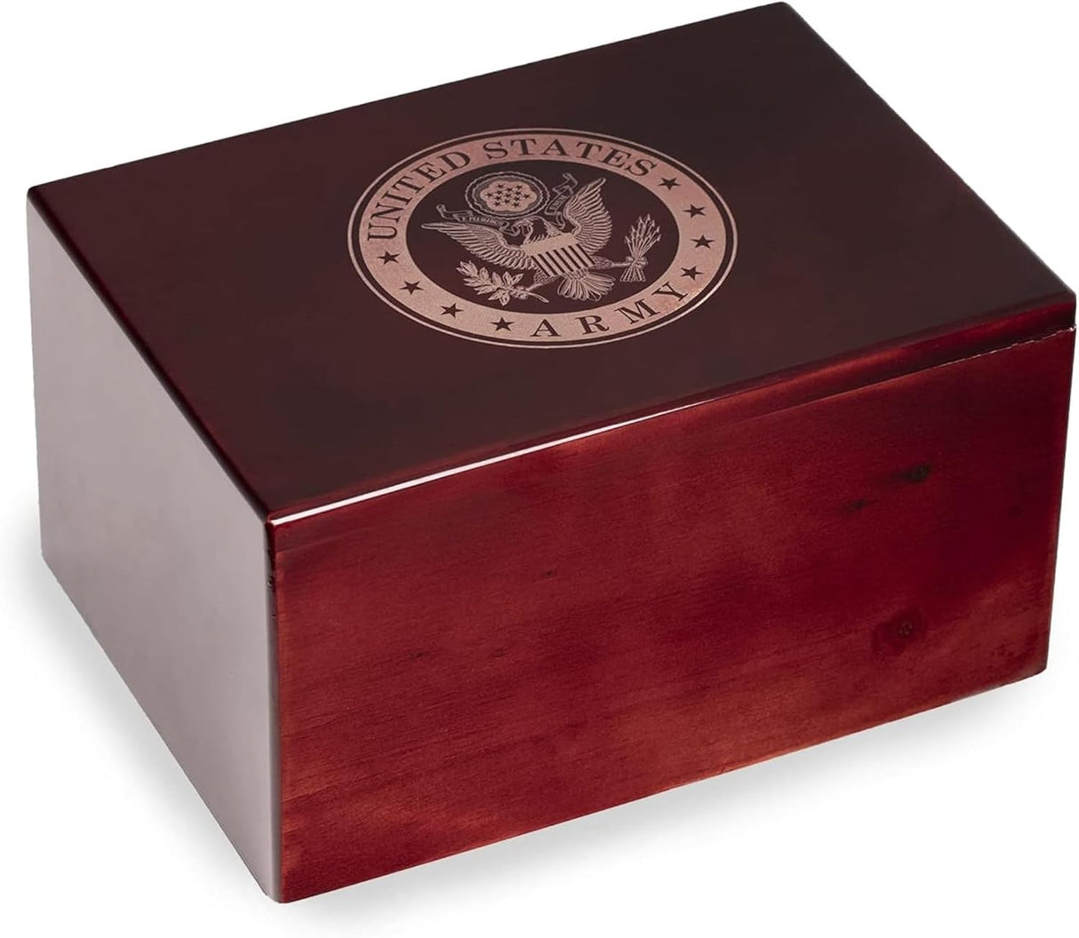 Bey-Berk Officially Licensed U.S. Army Military Urn - Large Cremation Urn for Human Ashes, Lacquered Rosewood, Laser Etched US Army Logo, Memorial Urns for Veterans
