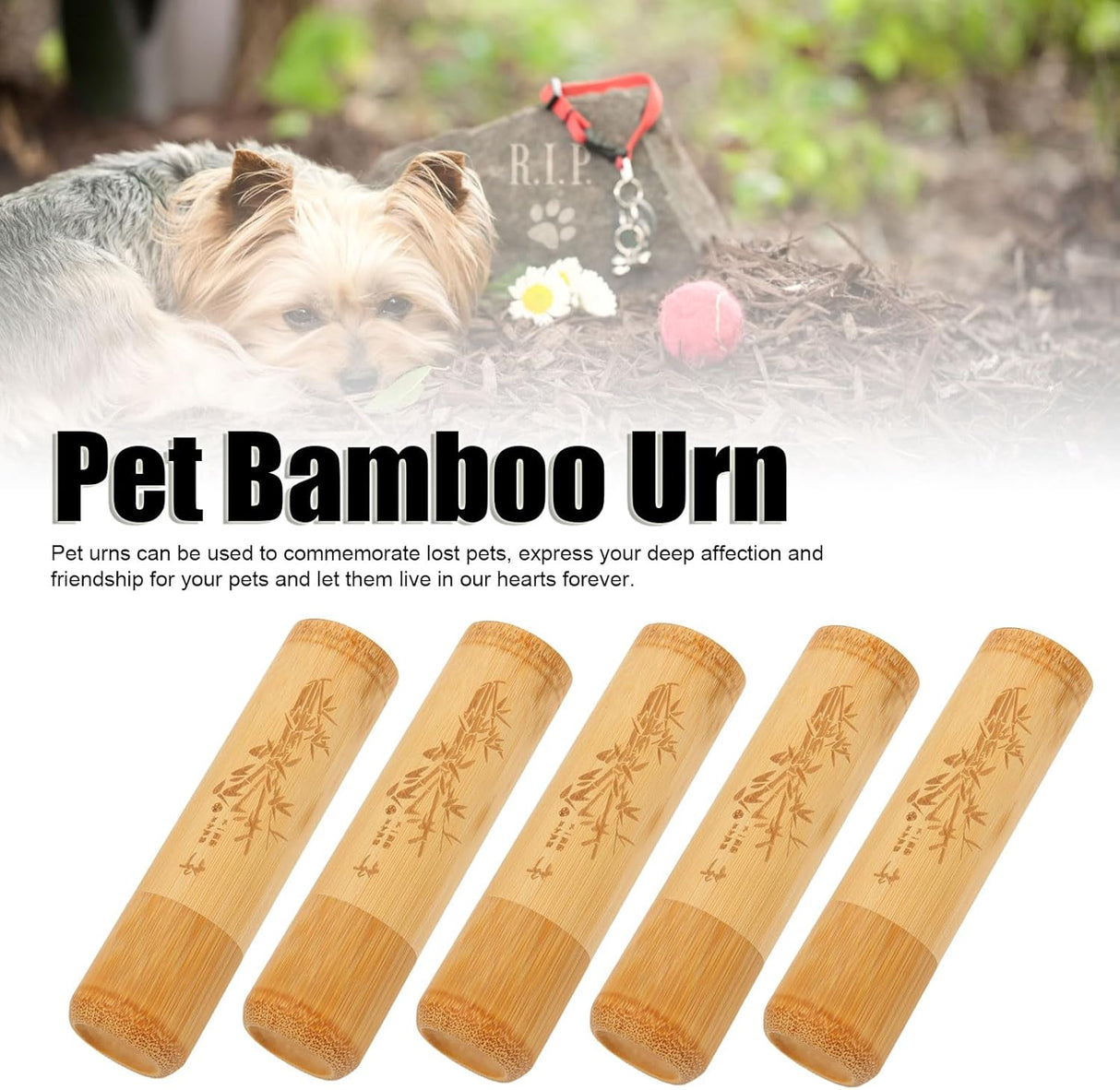 Small Bamboo Scattering Urn Tube, Ashes Biodegradable Scattering Cremation ECO Biodegradable Friendly Mini Spreading Cremation for Human Ashes Pet Dog Cat Ashes