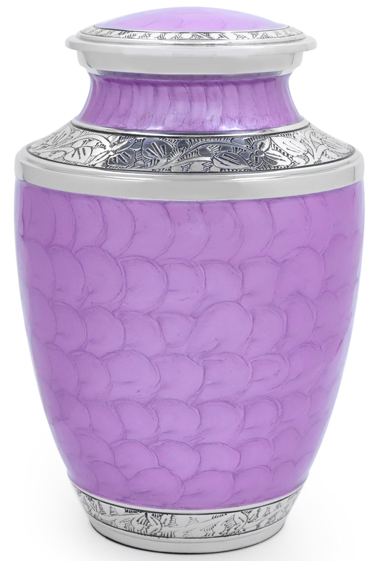 Decorative Burial Urn for Human Ashes Adult Female and Male 200+ Cubic Inches, Handcrafted Funeral Memorial Cremation Urn Affordable Urn for Human Ashes (Silver Black) ALPHA Living HOME