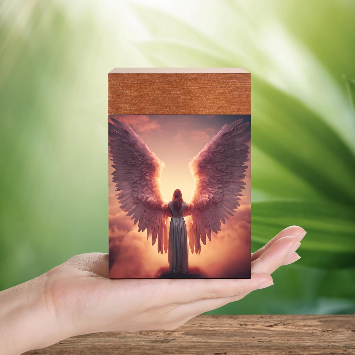 Small Urns for Ashes Keepsake, Wooden Small Cremation Urns for Male or Female Child, Pets Cat Dog, Mini Cremation Urn for Sharing Ashes,Hold 25 Cubic Inches Remains