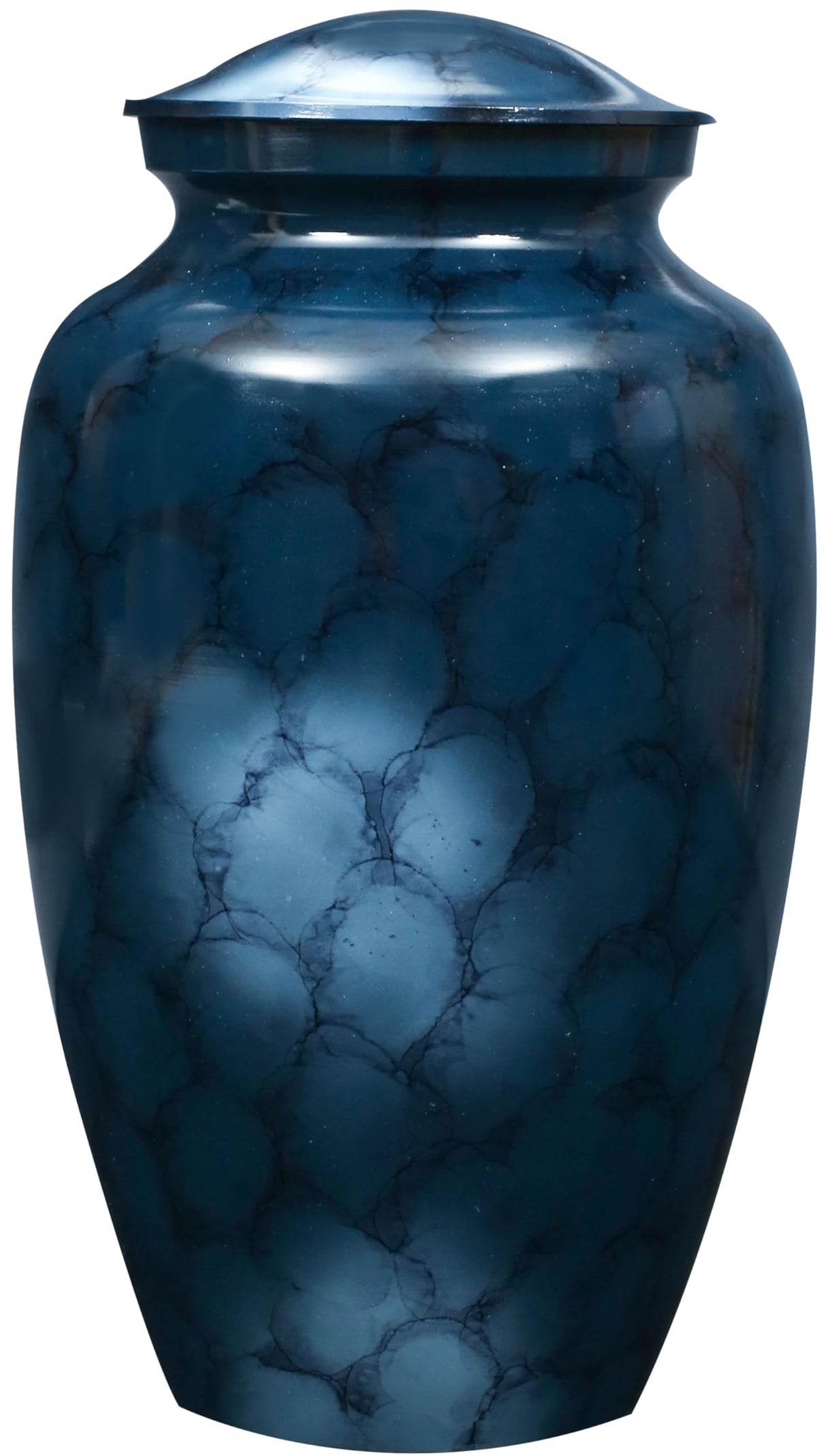 Decorative Burial Urn for Human Ashes Adult Female and Male 200+ Cubic Inches, Handcrafted Funeral Memorial Cremation Urn Affordable Urn for Human Ashes (Silver Black) ALPHA Living HOME