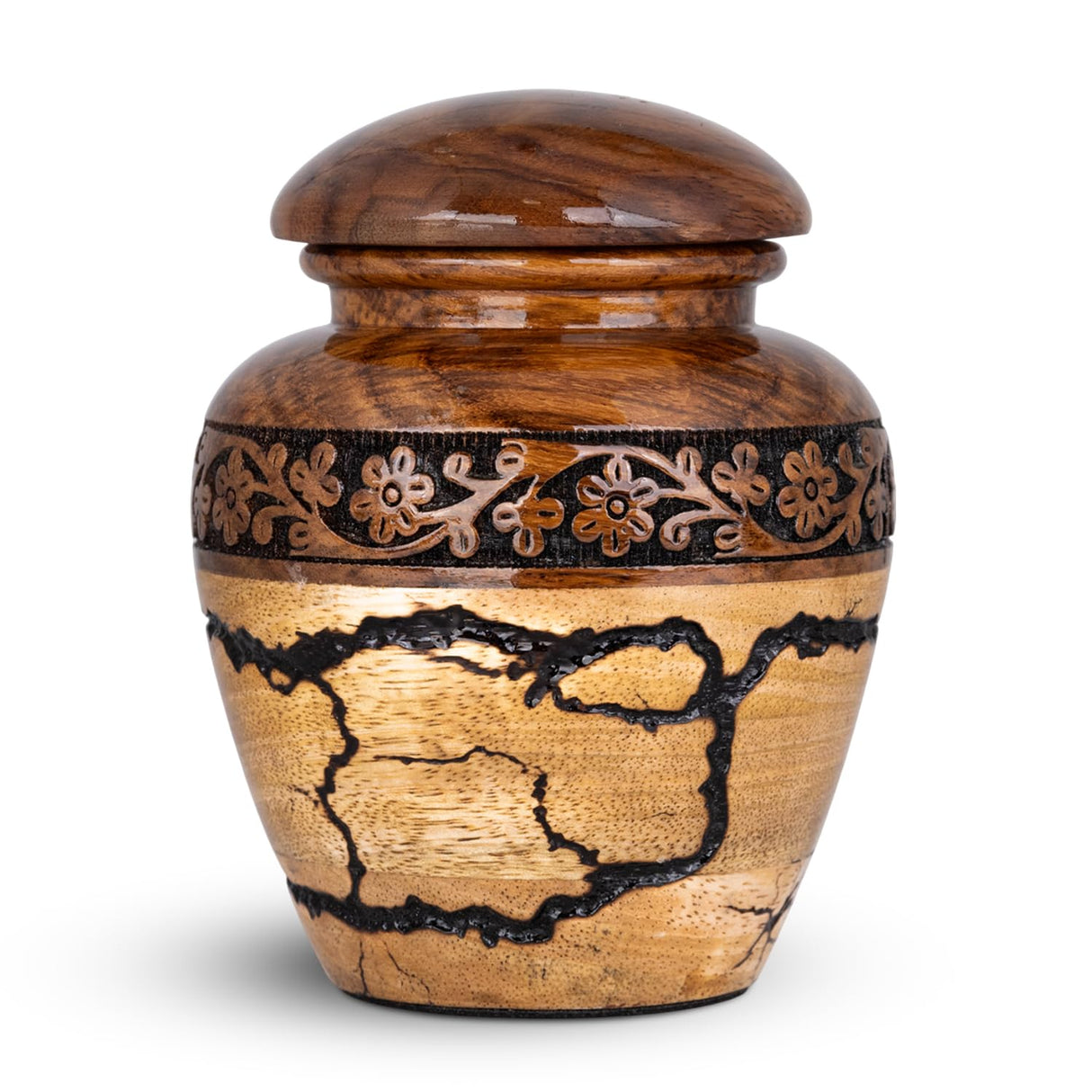 Wooden Cremation Urns for Human Ashes Adult Male 280 Cubic Inches - Urns for Ashes for Women & Men - Blue Urn for Adult Male - Decorative Urn - Burial and Funeral Urn - Blue, Extra Large 280lbs