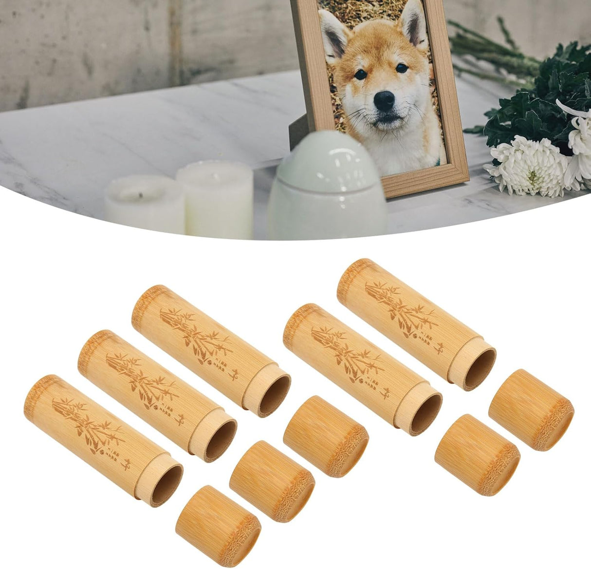 Small Bamboo Scattering Urn Tube, Ashes Biodegradable Scattering Cremation ECO Biodegradable Friendly Mini Spreading Cremation for Human Ashes Pet Dog Cat Ashes