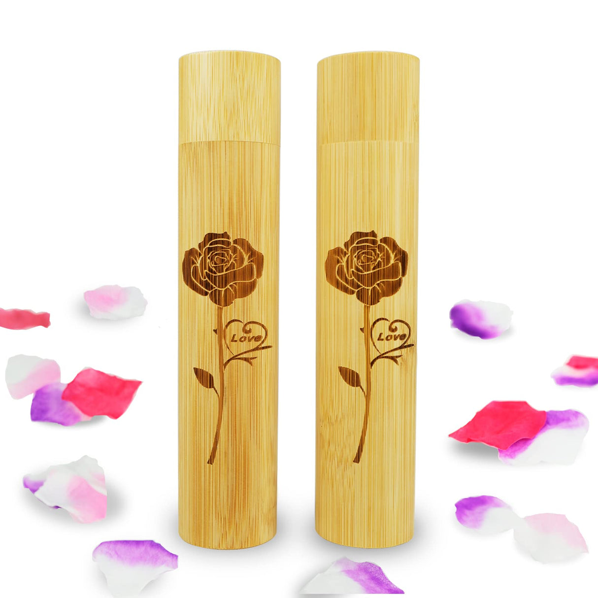 Set of 4 Small Bamboo Scattering Urn Tube for Human Ashes, ECO & Biodegradable Friendly Mini Bamboo Spreading Cremation Tube Urn for Adult Male Female Ashes