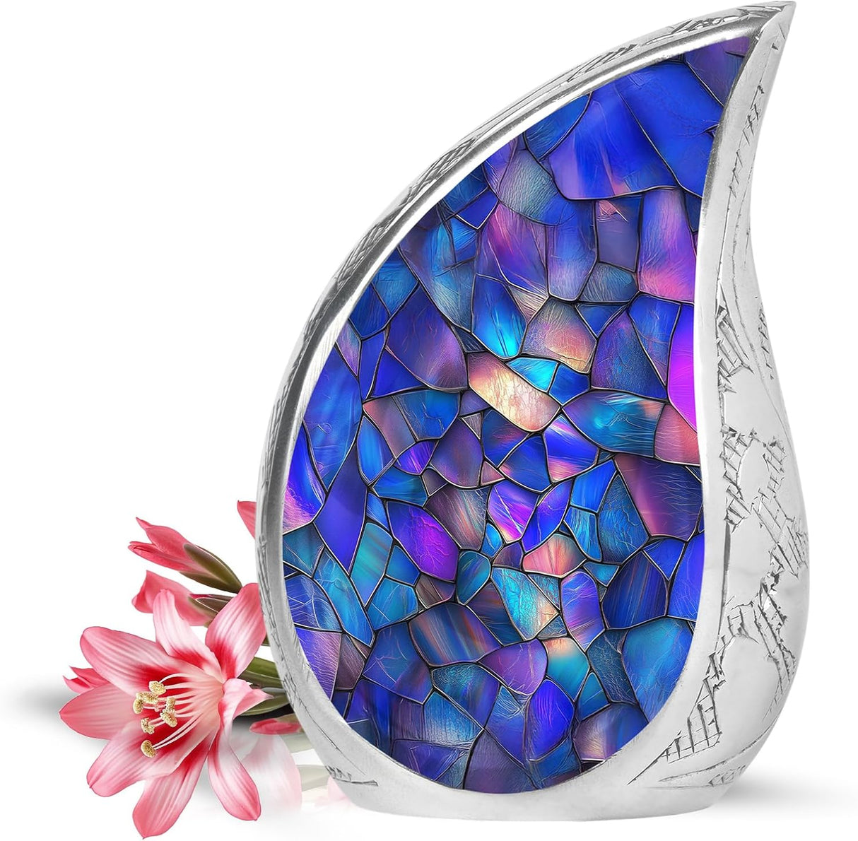 Yatskia Stained Glass Mini Urns for Human Ashes, Small Urn for Ashes Adult Male, (Pack of 1, 3 Inch)