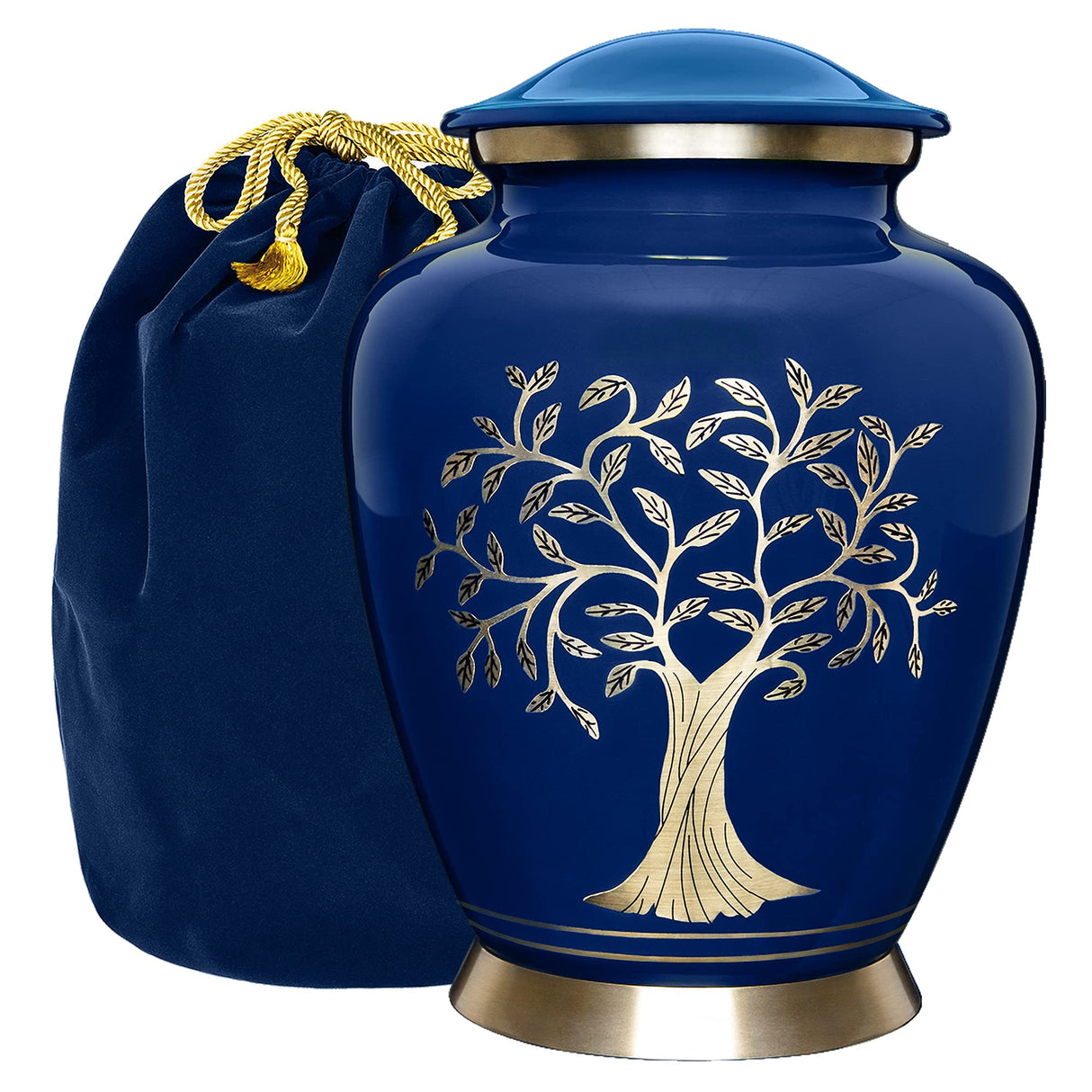 Trupoint Memorials Cremation Urns for Human Ashes, Tree of Life Decorative Burial Urn for Adult Men and Women, Large White