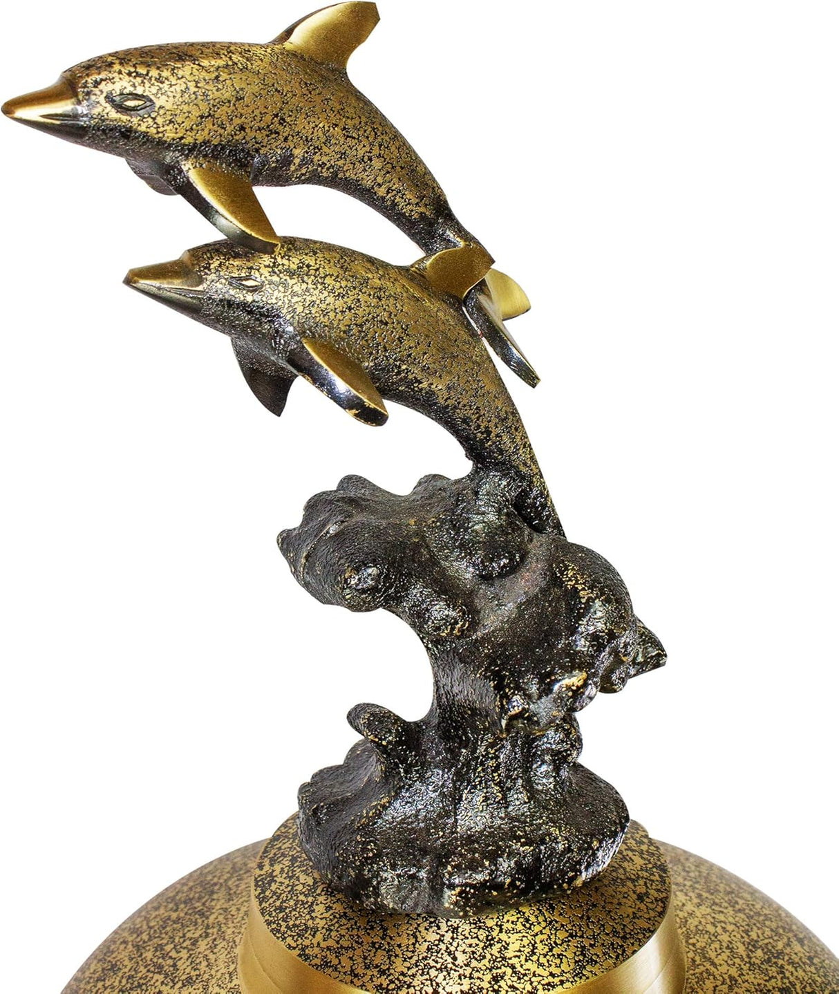 Dolphin Cremation Urn, Urns for Human Ashes, Adult Size Brass Dolphin Funeral Urn
