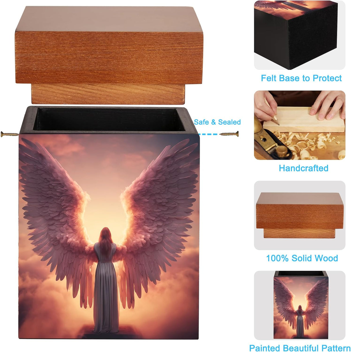 Small Urns for Ashes Keepsake, Wooden Small Cremation Urns for Male or Female Child, Pets Cat Dog, Mini Cremation Urn for Sharing Ashes,Hold 25 Cubic Inches Remains