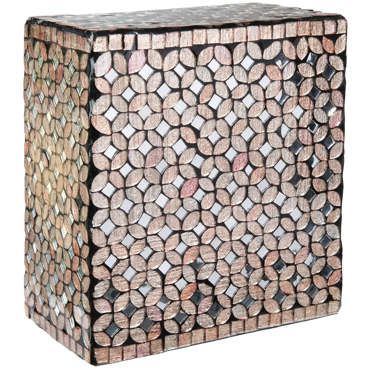 Mosaic Glass Cremation Urn - Hand Made Funeral Urn for Human Ashes - Large Adult Size Burial Urn - Hand Applied Individual Tiles Create a one of a Kind Work of Art - 200 cu in (Red)