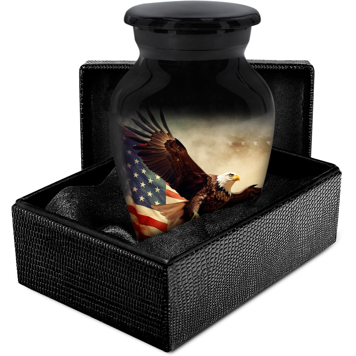 Trupoint Memorials Cremation Urns for Human Ashes, Military and Patriotic Decorative Burial Urn for Veteran Adult Men and Women, Large Blue
