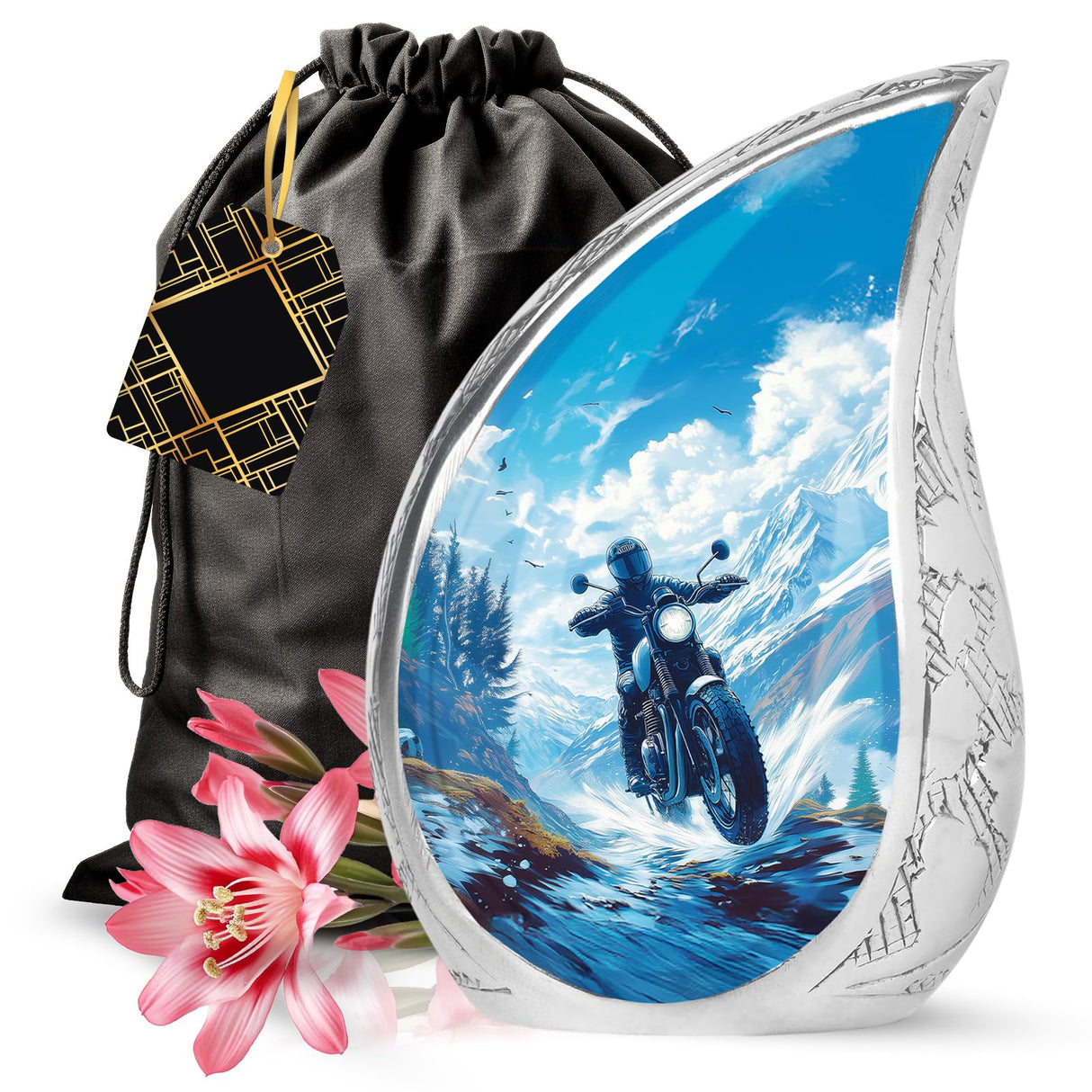 Yatskia Stained Glass Mini Urns for Human Ashes, Small Urn for Ashes Adult Male, (Pack of 1, 3 Inch)