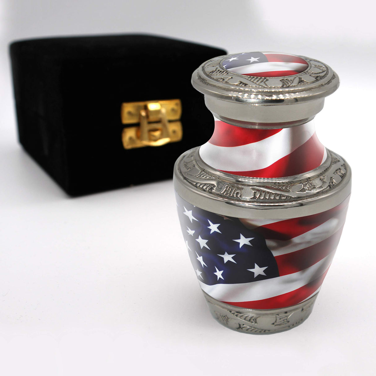 American Flag Cremation Urn for Ashes Adult Male - Beautifully Handcrafted Patriotic & Personalized Cremation Urns for Human Ashes Adult Man for Veteran or Patriot