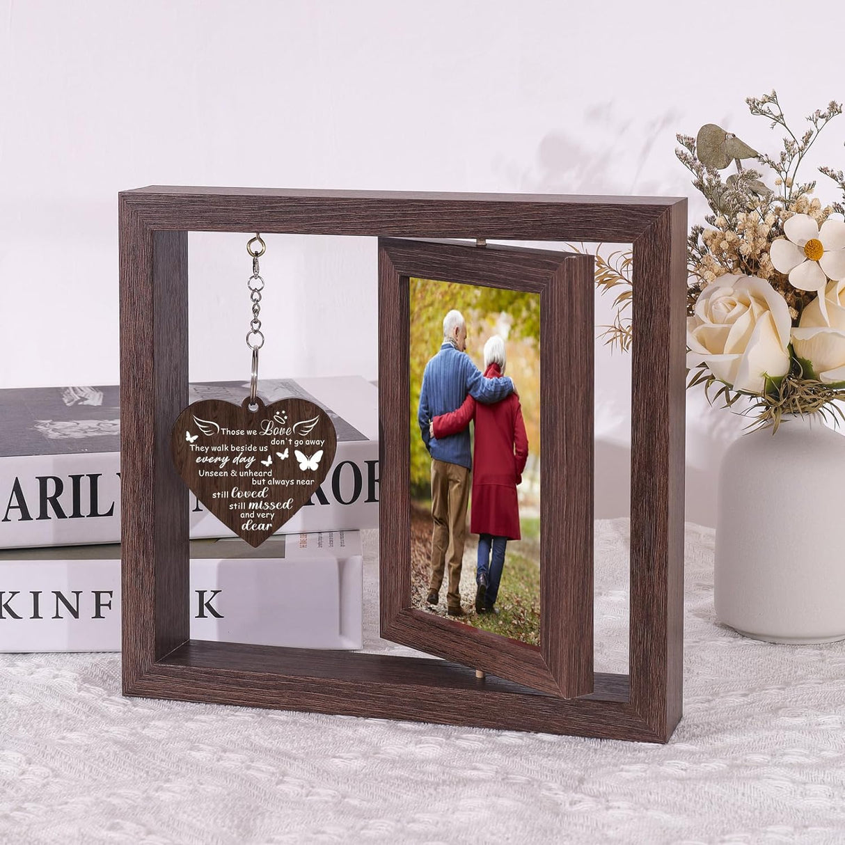 Memorial Sympathy Gifts for Loss of Loved One, Bereavement Gift for Loss of Mom Dad Memorial Picture Frame, Remembrance Condolence Funeral Sentimental In Memory of Loved One Gifts, Display Two 4x6 Photos