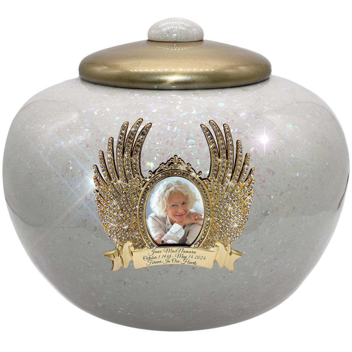 Glass Mosaic Cremation Urn for Ashes for Women - Personalized Cremation Urns for Human Ashes Adult Female Decorative Urns - Beautifully Handcrafted Glass Urn for Women