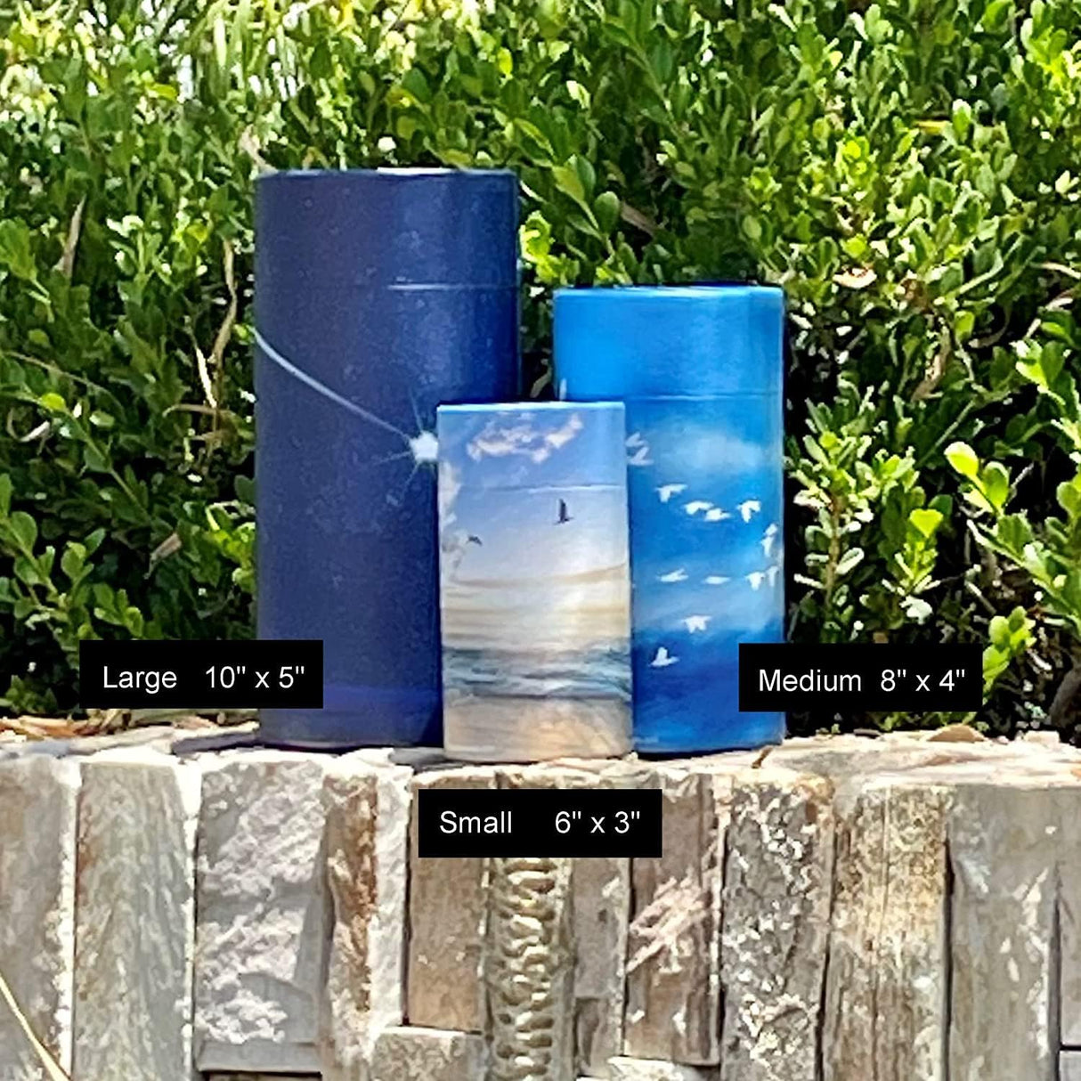 Scattering Tube, Biodegradable Cremation Urn for Ashes, Humans & Pets Sized Cremation Urn, 8'' x 4'' (Medium) (2), Blue (ST002)