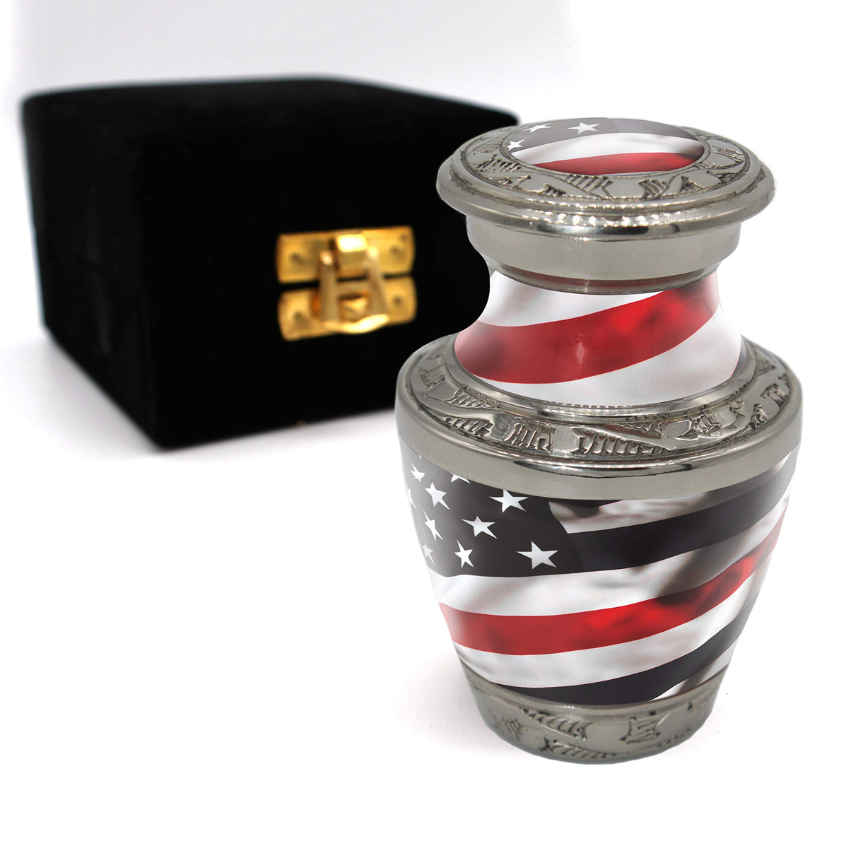 American Flag Cremation Urn for Ashes Adult Male - Beautifully Handcrafted Patriotic & Personalized Cremation Urns for Human Ashes Adult Man for Veteran or Patriot